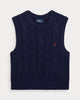 Gilet corto in cotone a trecce
