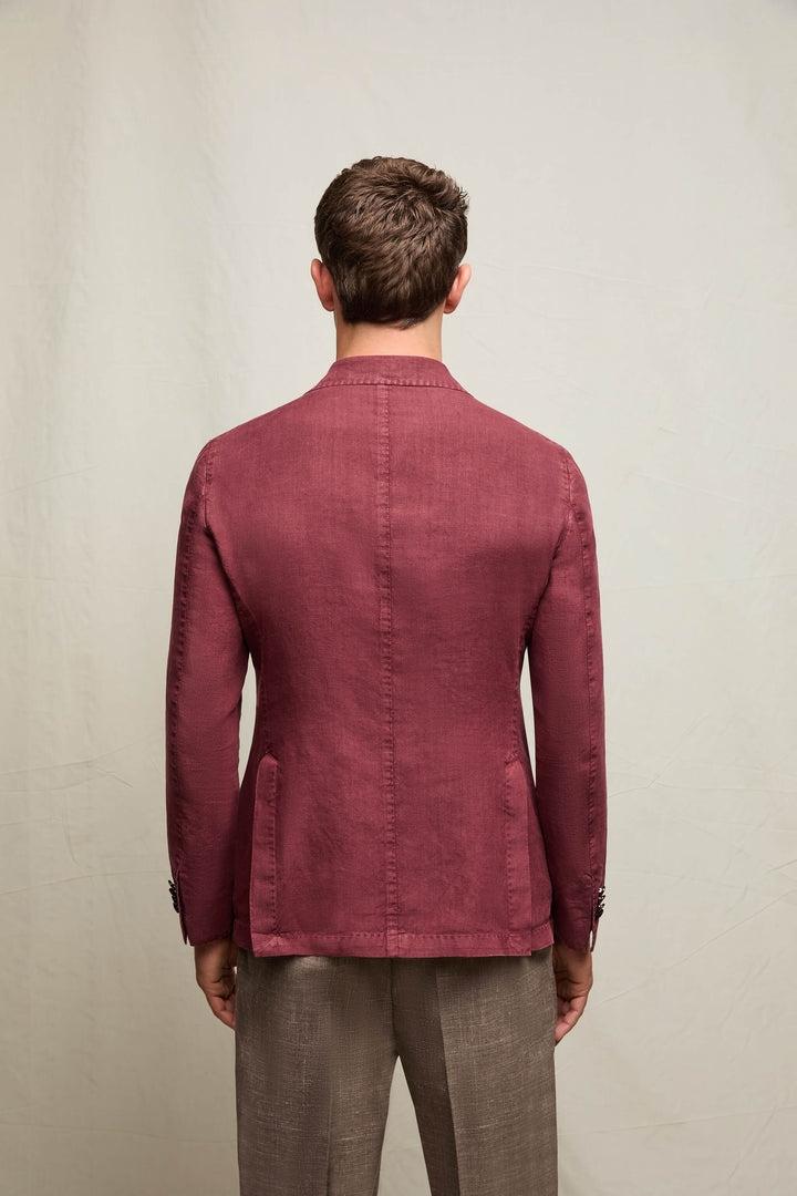 Giacca TOM tinto capo in lino borgogna<BR/> 2806 65165/1 LUBIAM 