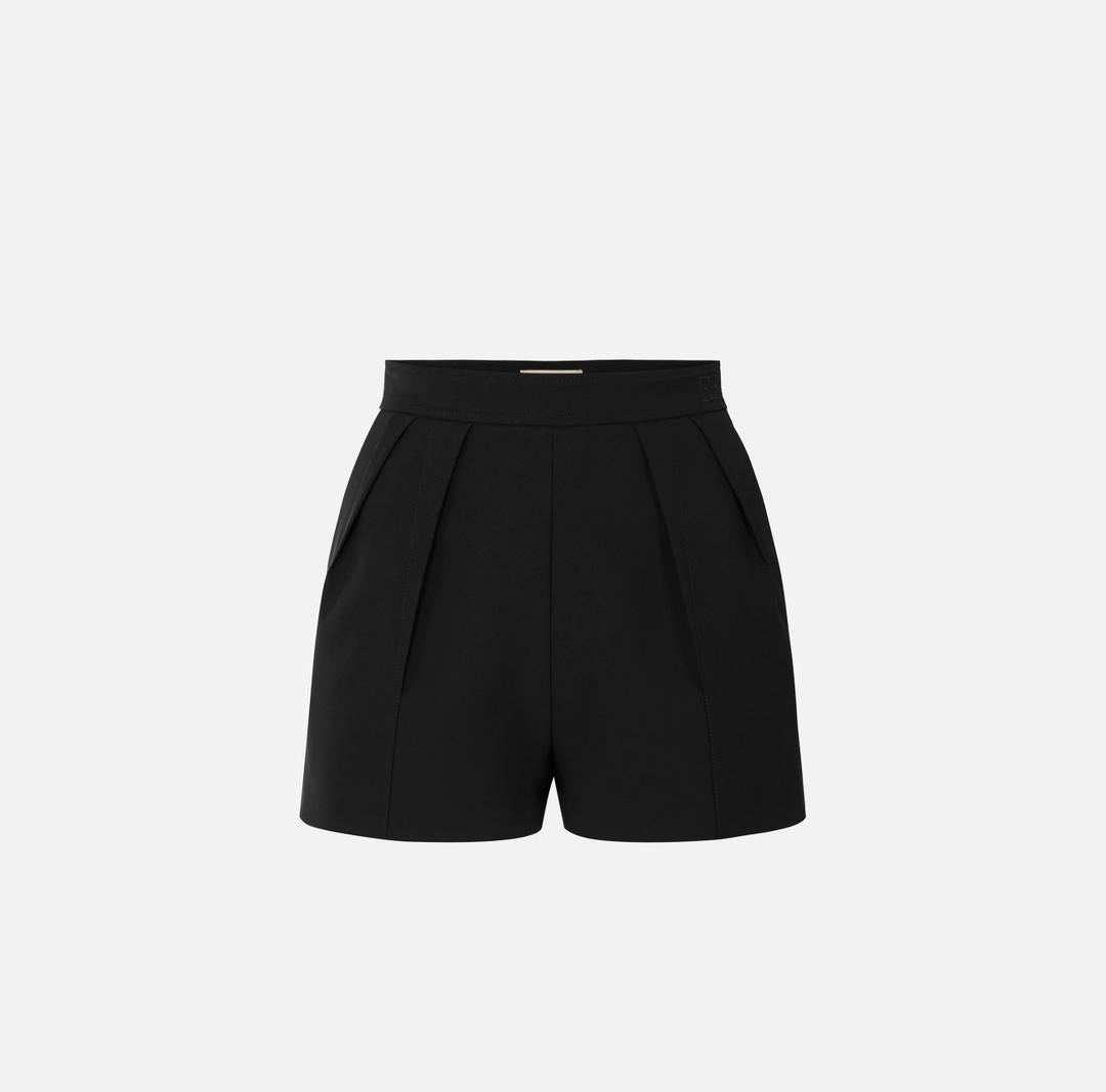 Shorts in crêpe leggero con pinces<BR/> SH01062E2 110 ELISABETTA FRANCHI 