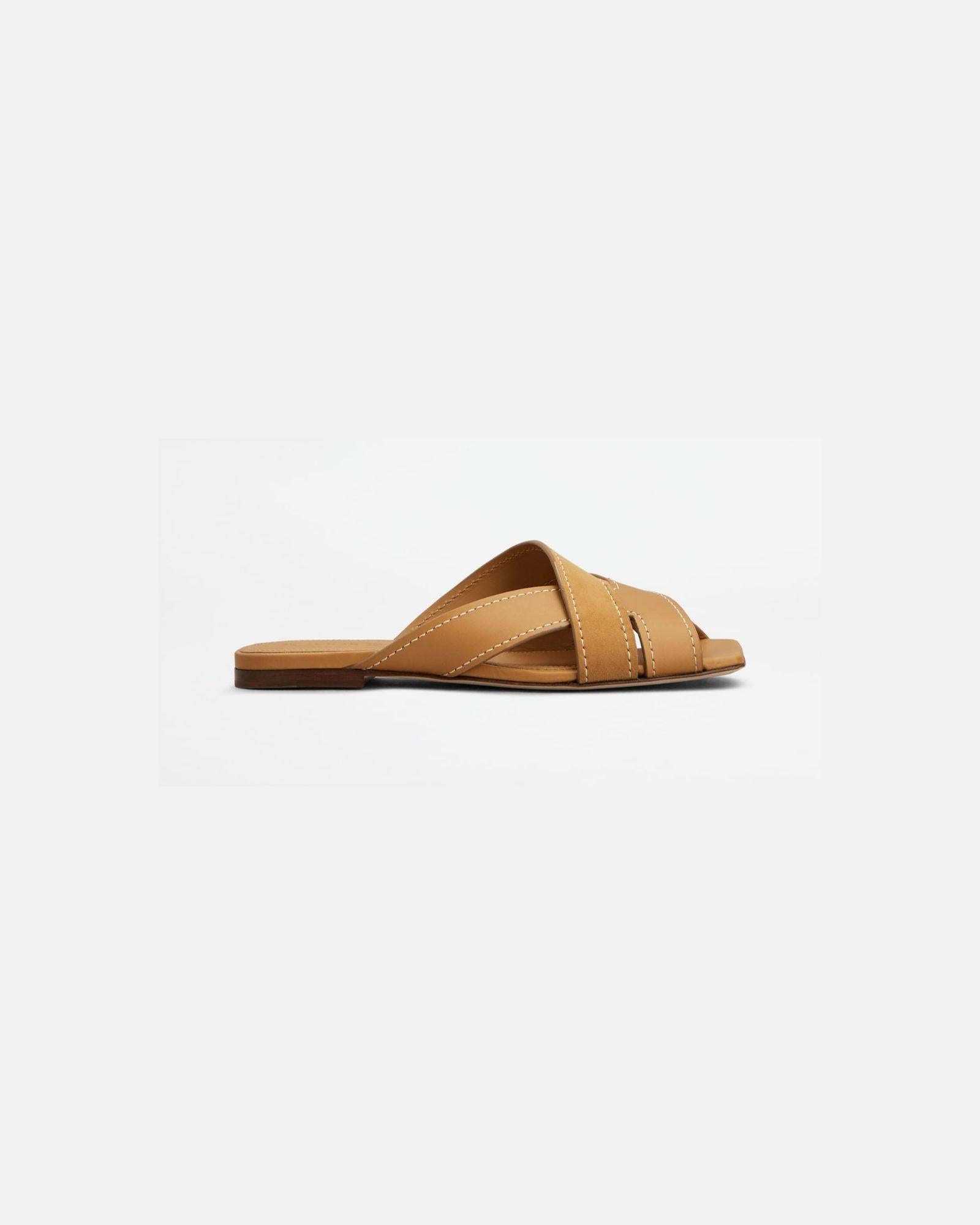 Sandalo in Pelle Liscia e Scamosciata<BR/> XXW99L0JY50V1S ZZZR TOD'S 