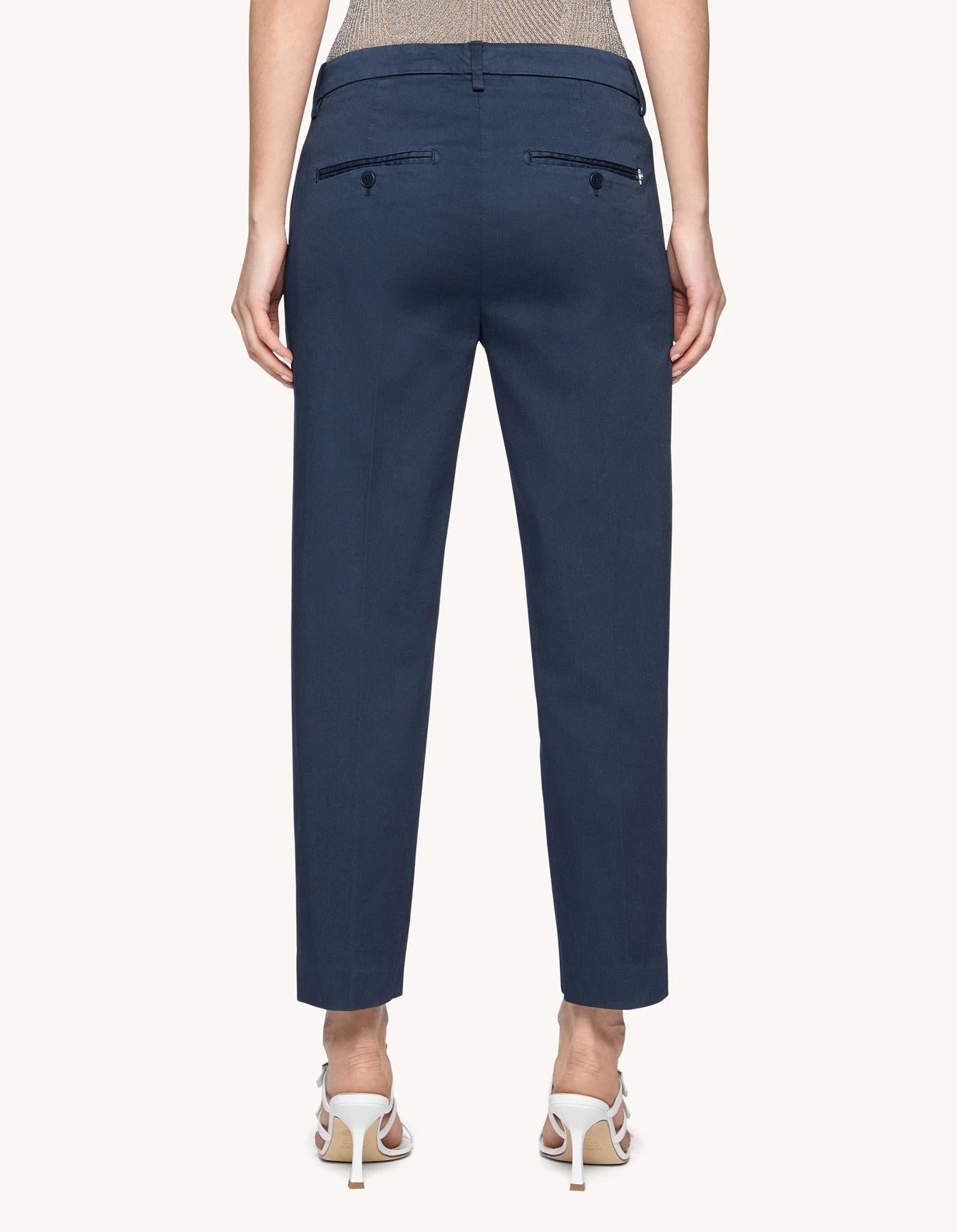 Pantaloni Nima loose in gabardina compact<BR/> DP576ZGSE046DIZ1 890 DONDUP 