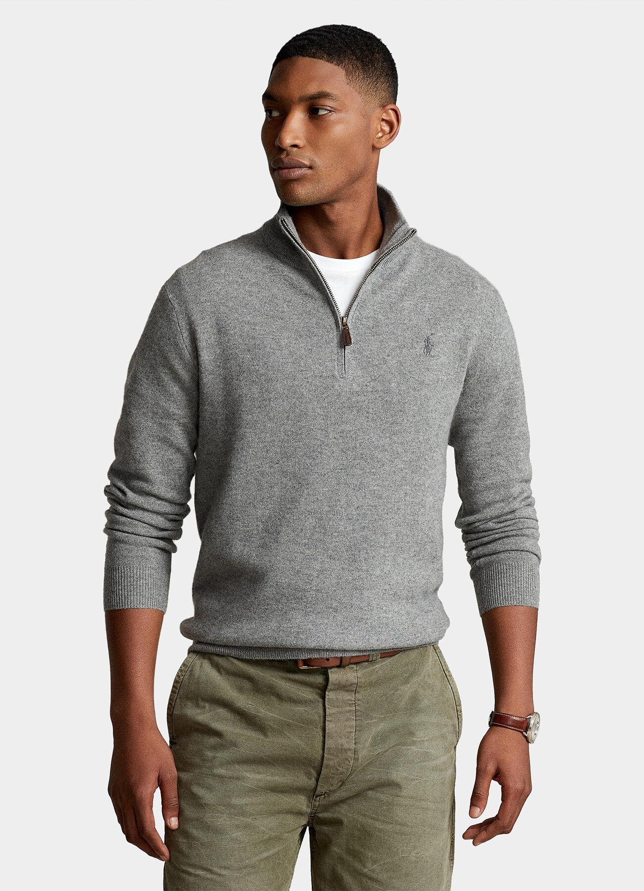 Maglia uomo mezza zip in lana