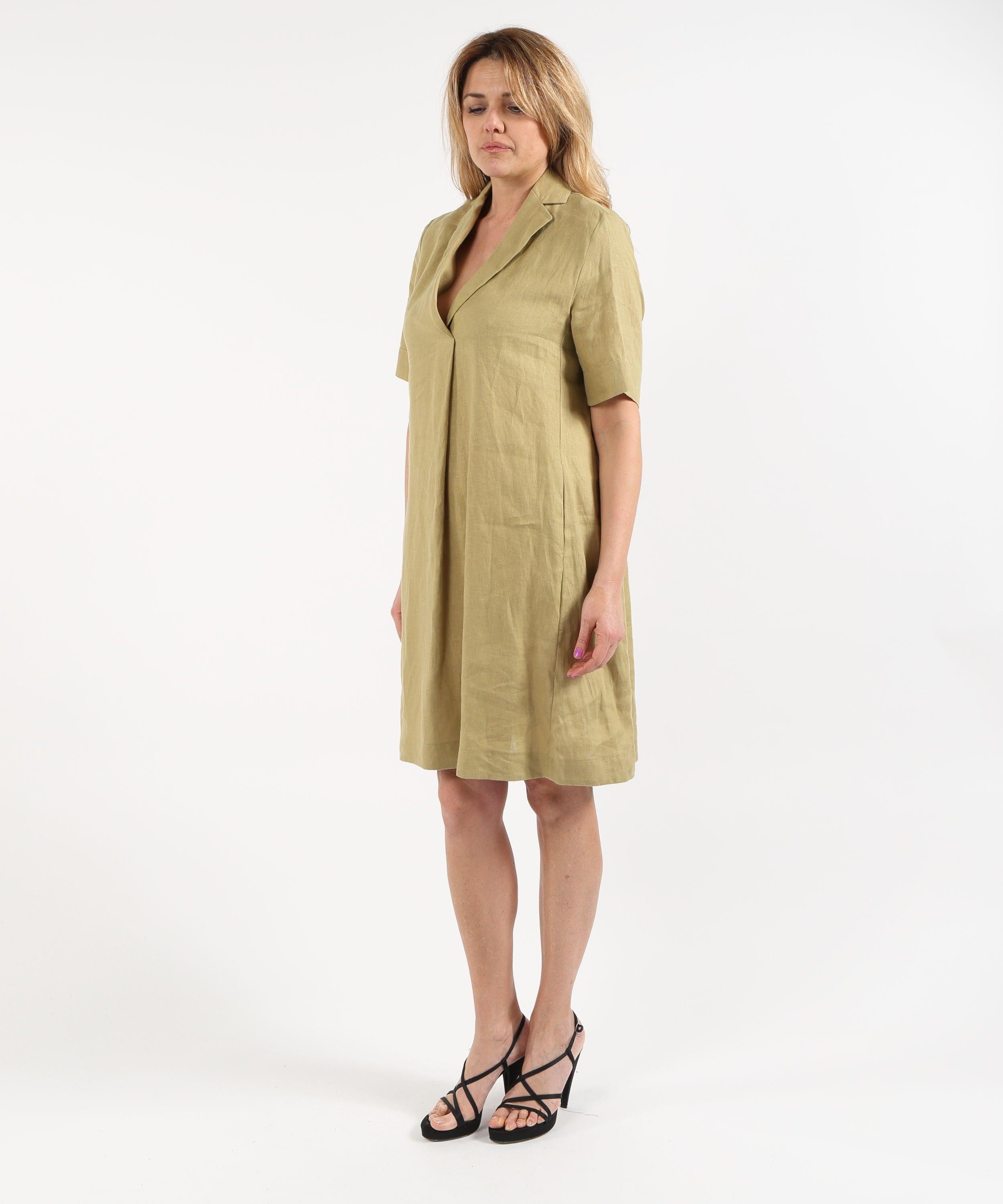 Abito chemisier in lino maniche corte<BR/> 7007P000315N A5 ELENA MIRO 