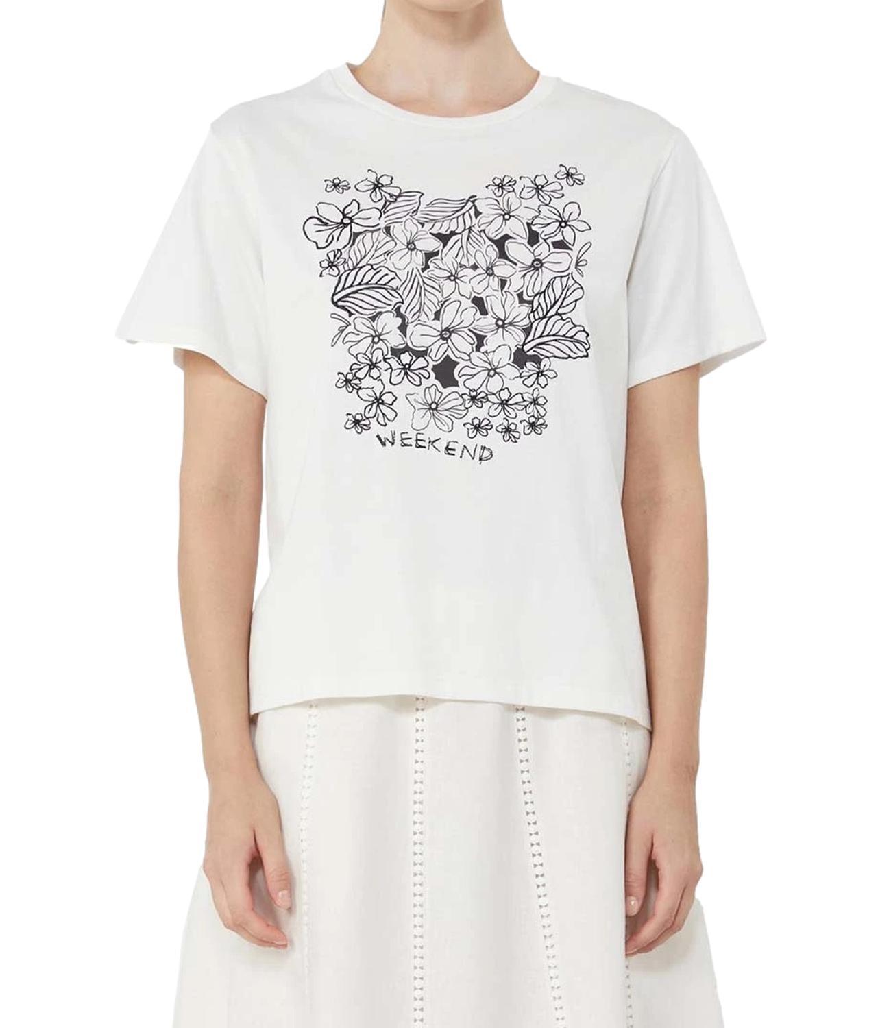 T-shirt in jersey con grafica - BIANCO WKDBORA 003 WEEKEND 