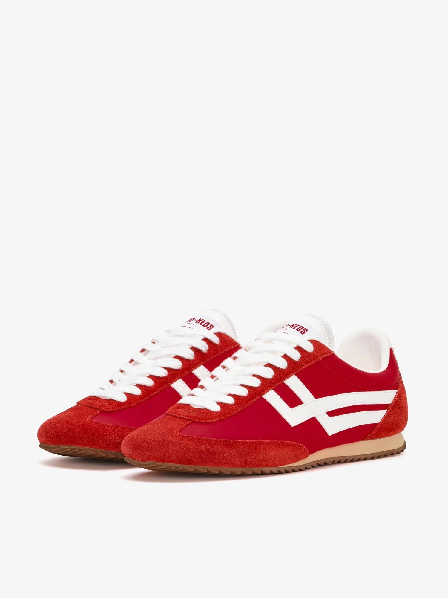 Racer 77 in nylon rosso e bianco<BR/><BR/> R7226SLM RE00005 PRO-KEDS 
