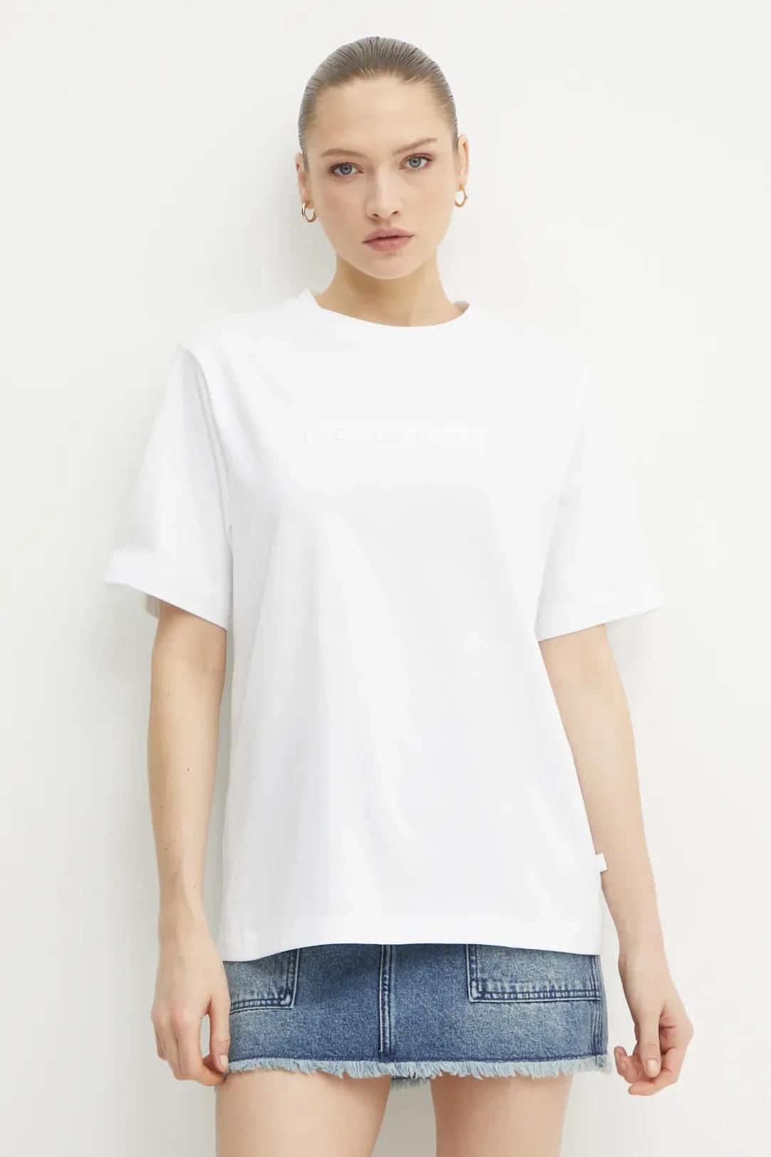 T-shirt con logo goffrato