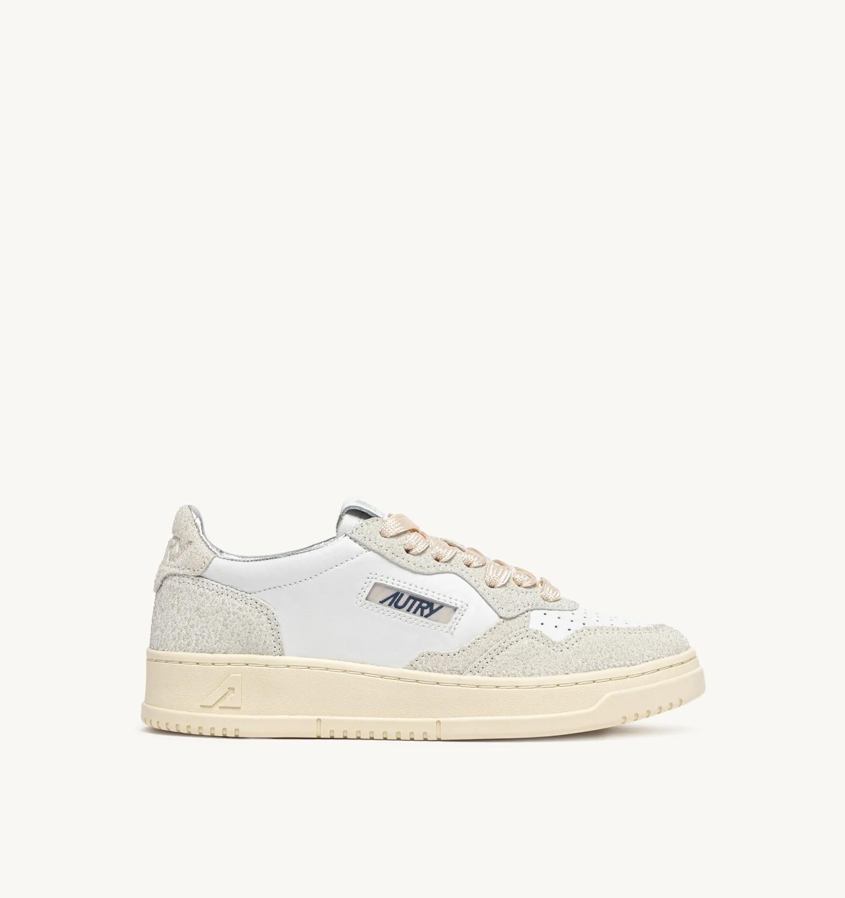 SNEAKERS MEDALIST LOW IN PELLE BIANCA E GLITTER AULW TA01 AUTRY ACTION SHOES 