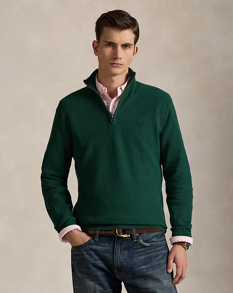 Maglia in piqué di cotone con mezza zip 710932304 526 RALPH LAUREN 