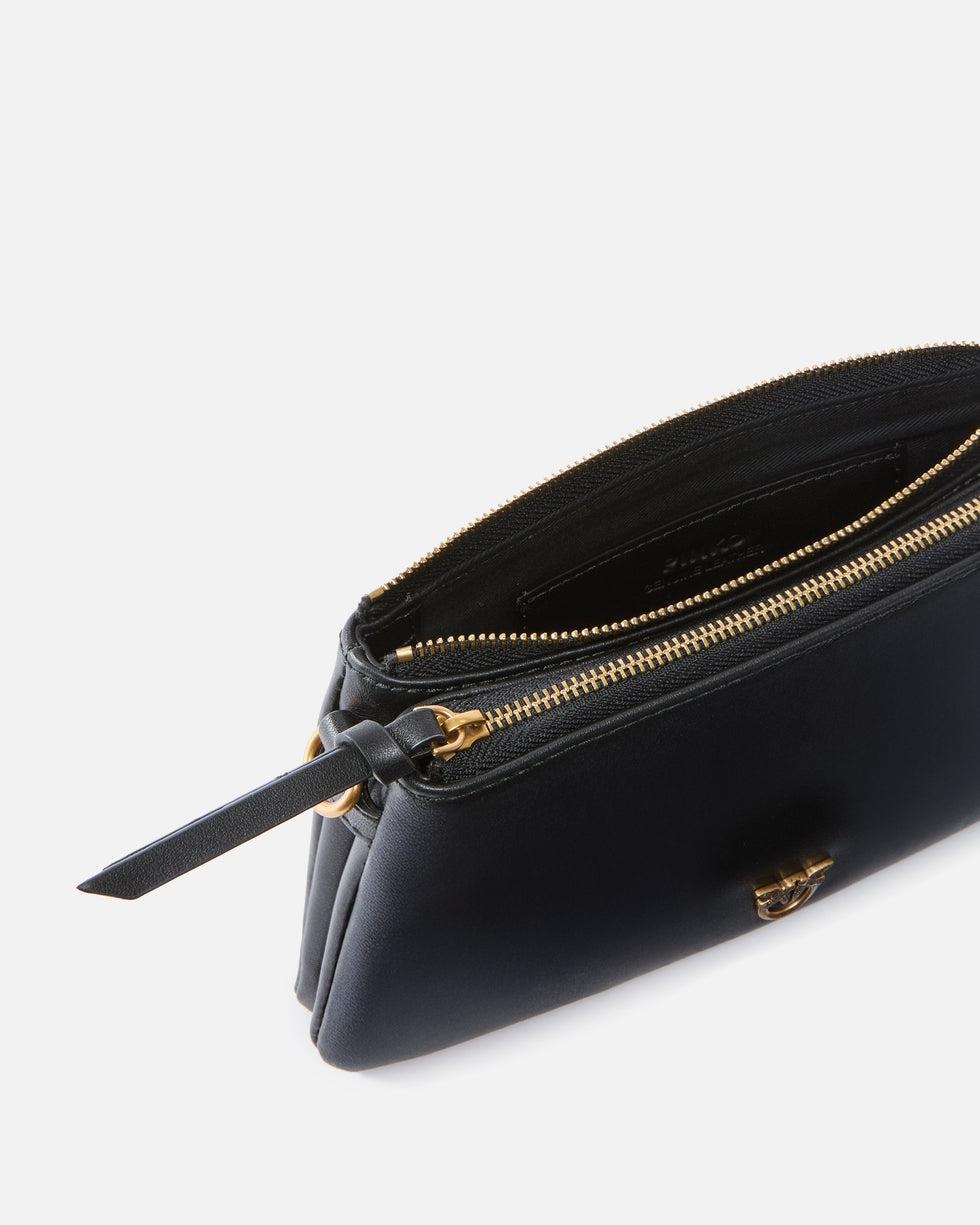Borsa a tracolla Mini Double Bag piccola in pelle con tracolla<BR/> 105359A0QO Z99Q PINKO 