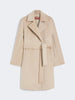 Cappotto a vestaglia in beaver di lana - Beige