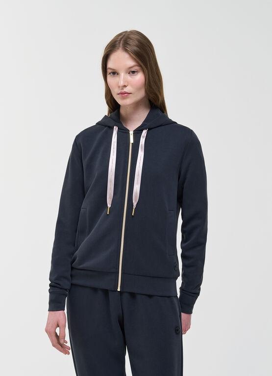 Felpa full zip in cotone modal<BR/> 92101YH 99 COLMAR 