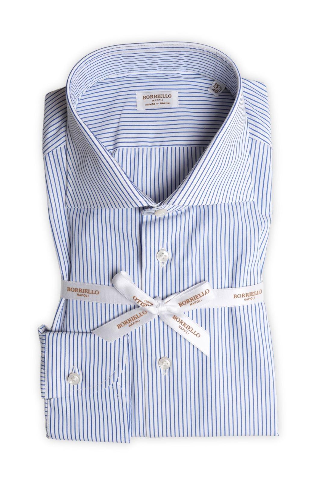 Camicia riga bianca e blu<BR/> 1401MARECHIARO 29 BORRIELLO 