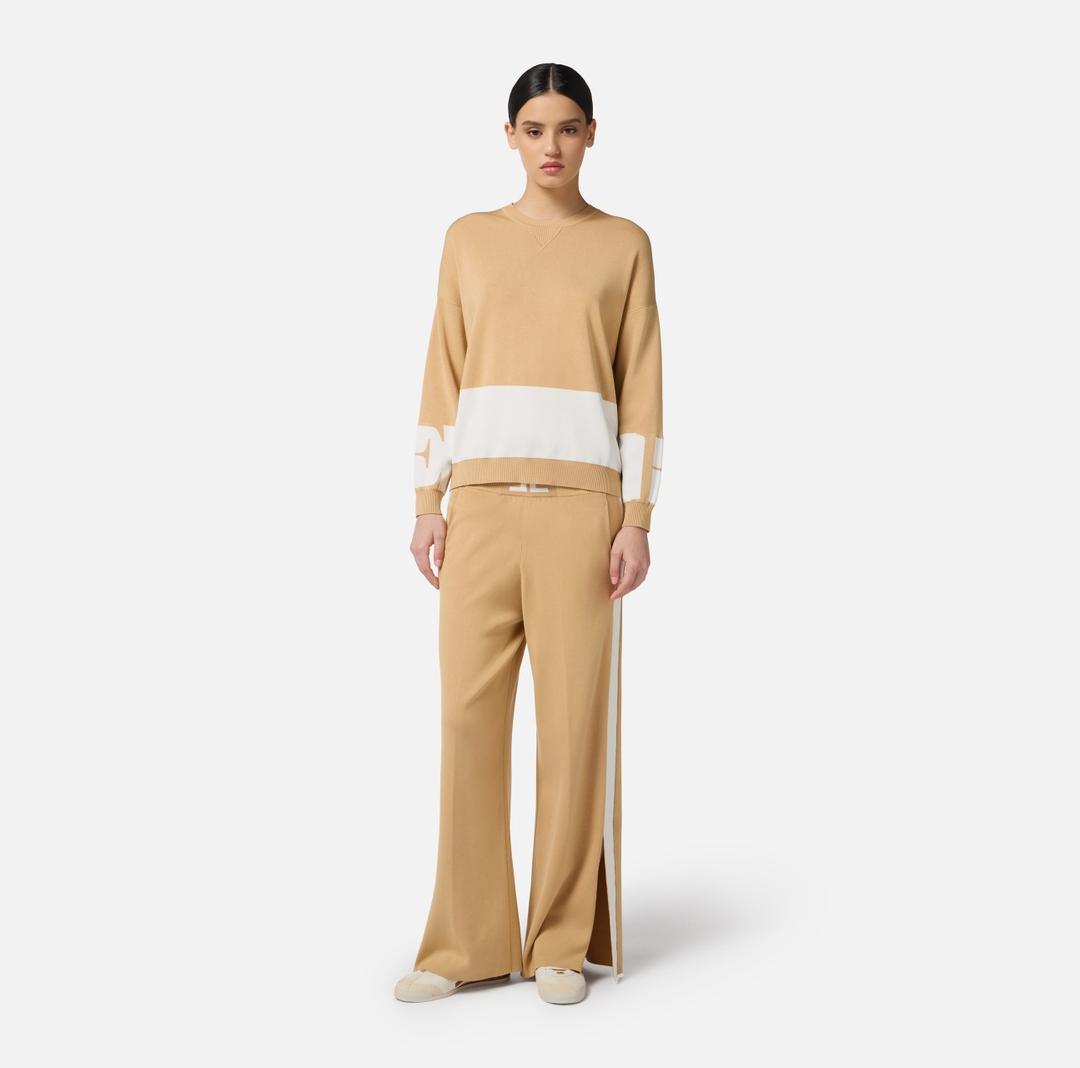 Pantaloni in viscosa con bande lucide KP69S56E2 EG2 ELISABETTA FRANCHI 
