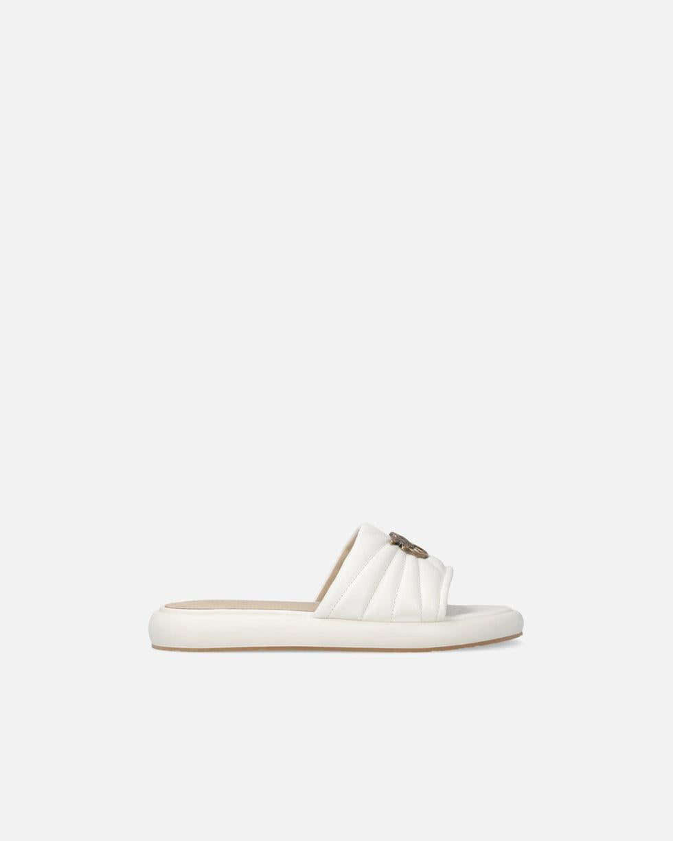 Ciabatte in nappa trapuntata con logo Love Birds SD0525P003 Z12 PINKO 