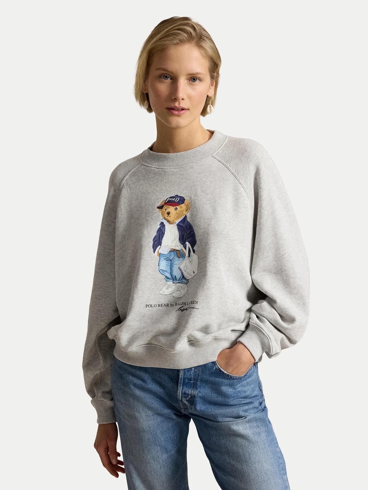 Felpa in misto cotone con orsetto Polo Bear 211A96185 001 RALPH LAUREN 