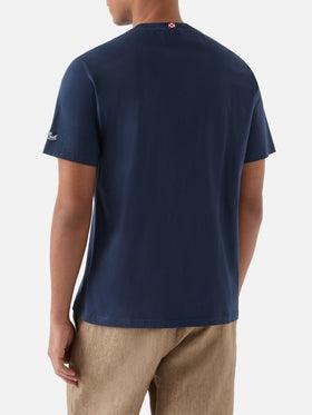 T-shirt Portofino blu con ricamo Business Glass<BR/> POT0001 00164L MC2 SAINT BARTH 