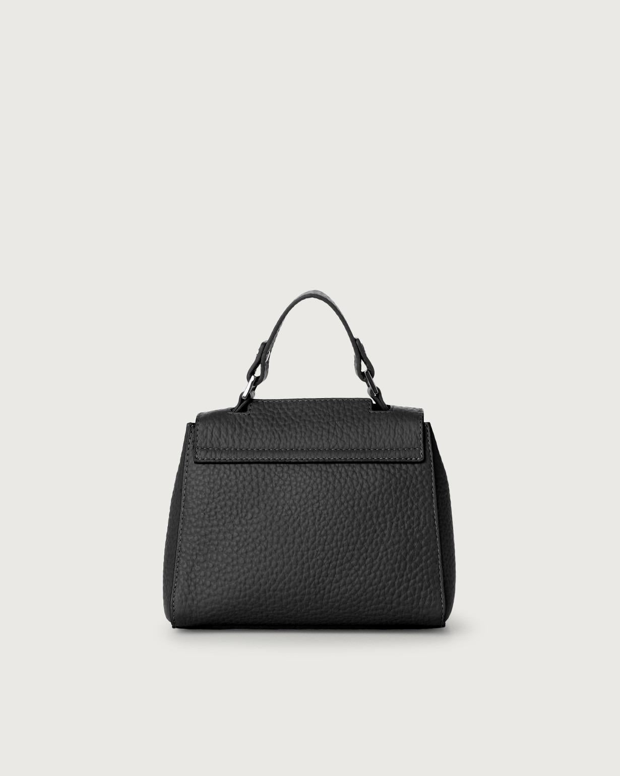 Borsa Sveva Soft Mini a mano in pelle con tracolla<BR/> B02019SOF NERO ORCIANI 