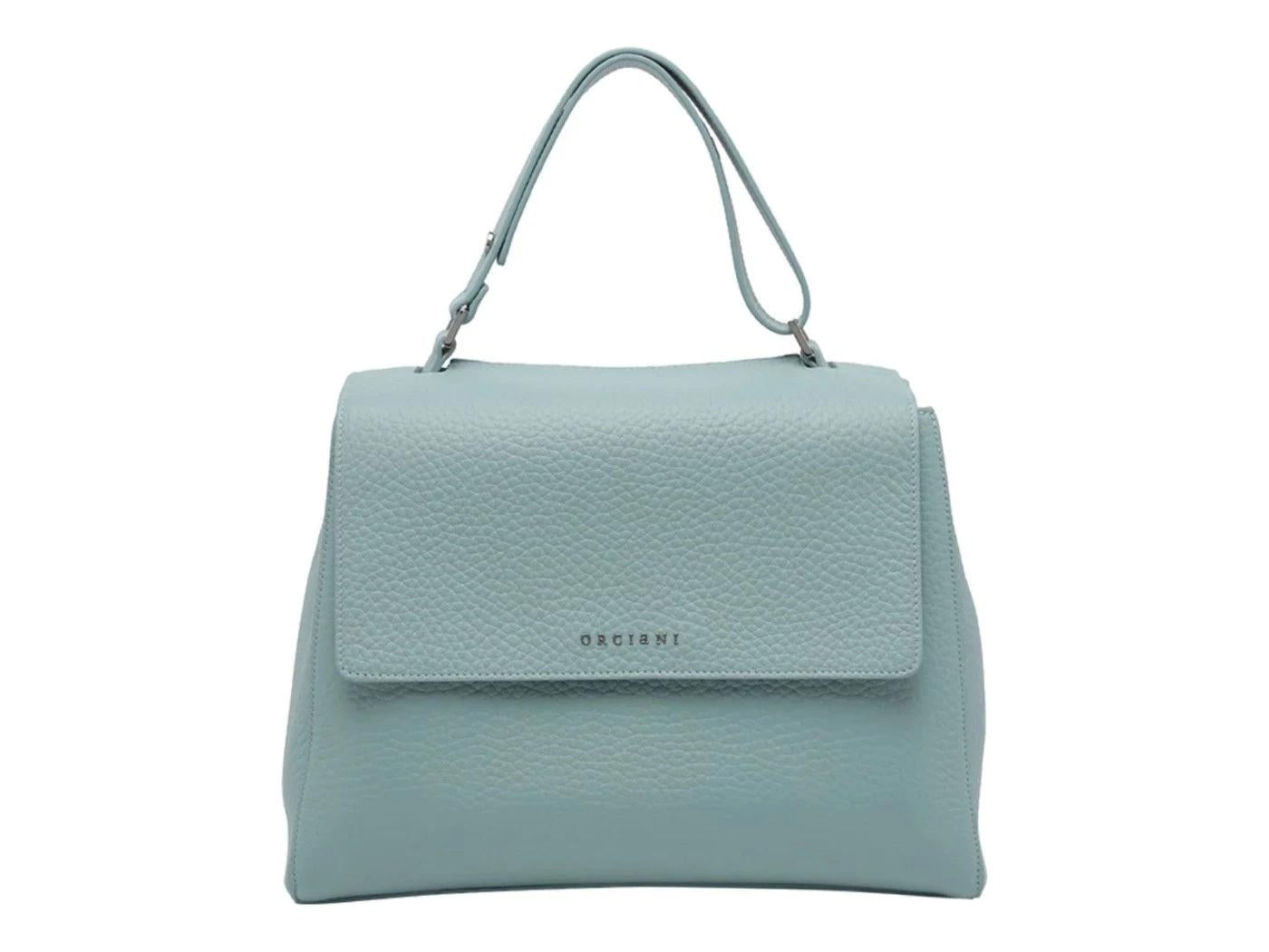 Borsa Sveva Soft Piccola a mano in pelle con tracolla B01999SOF ACQUA ORCIANI 