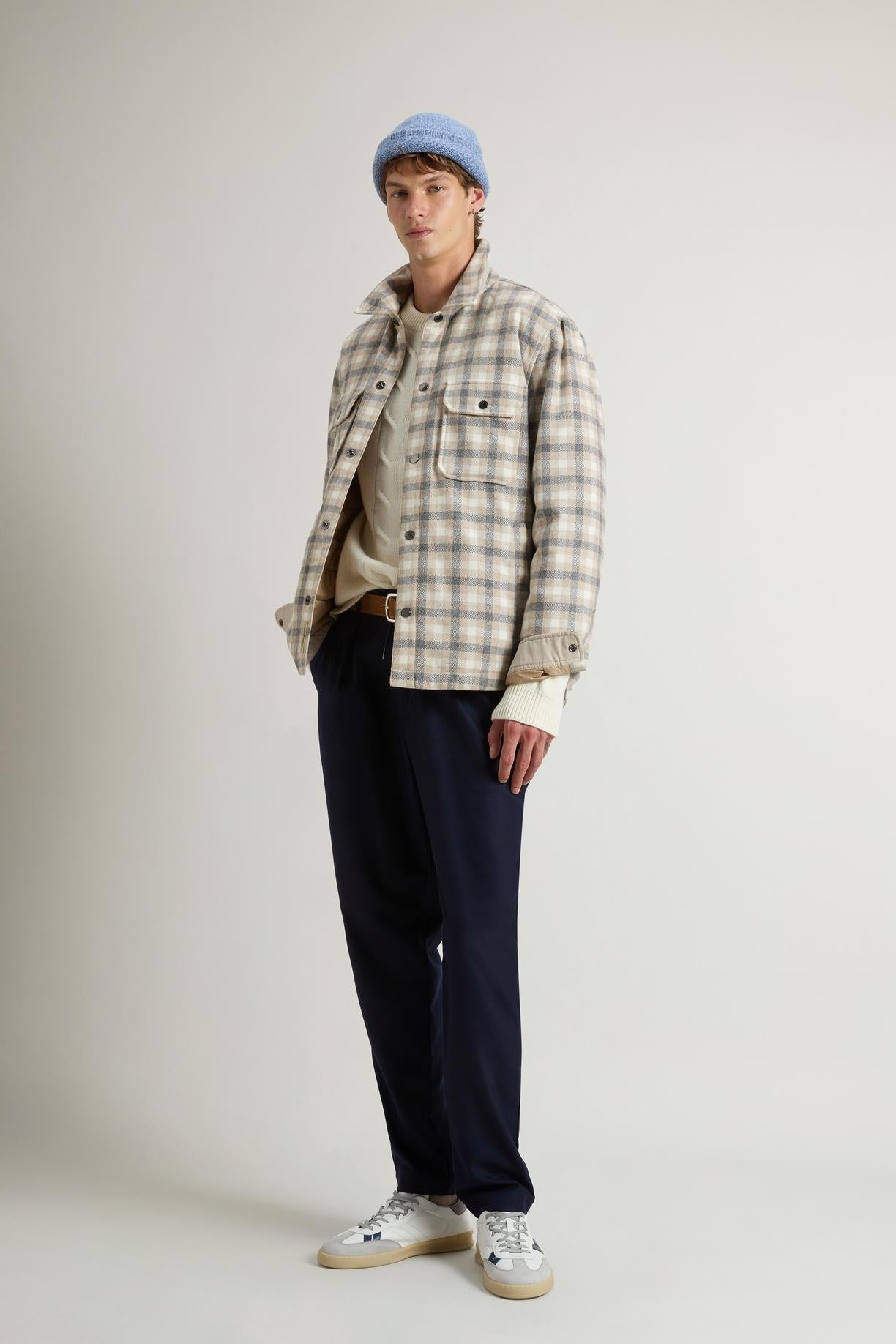 Giacca a camicia Alaskan Check in misto lana italiana riciclata<BR/> CFWOOS2018MRUT3046 8918 WOOLRICH 