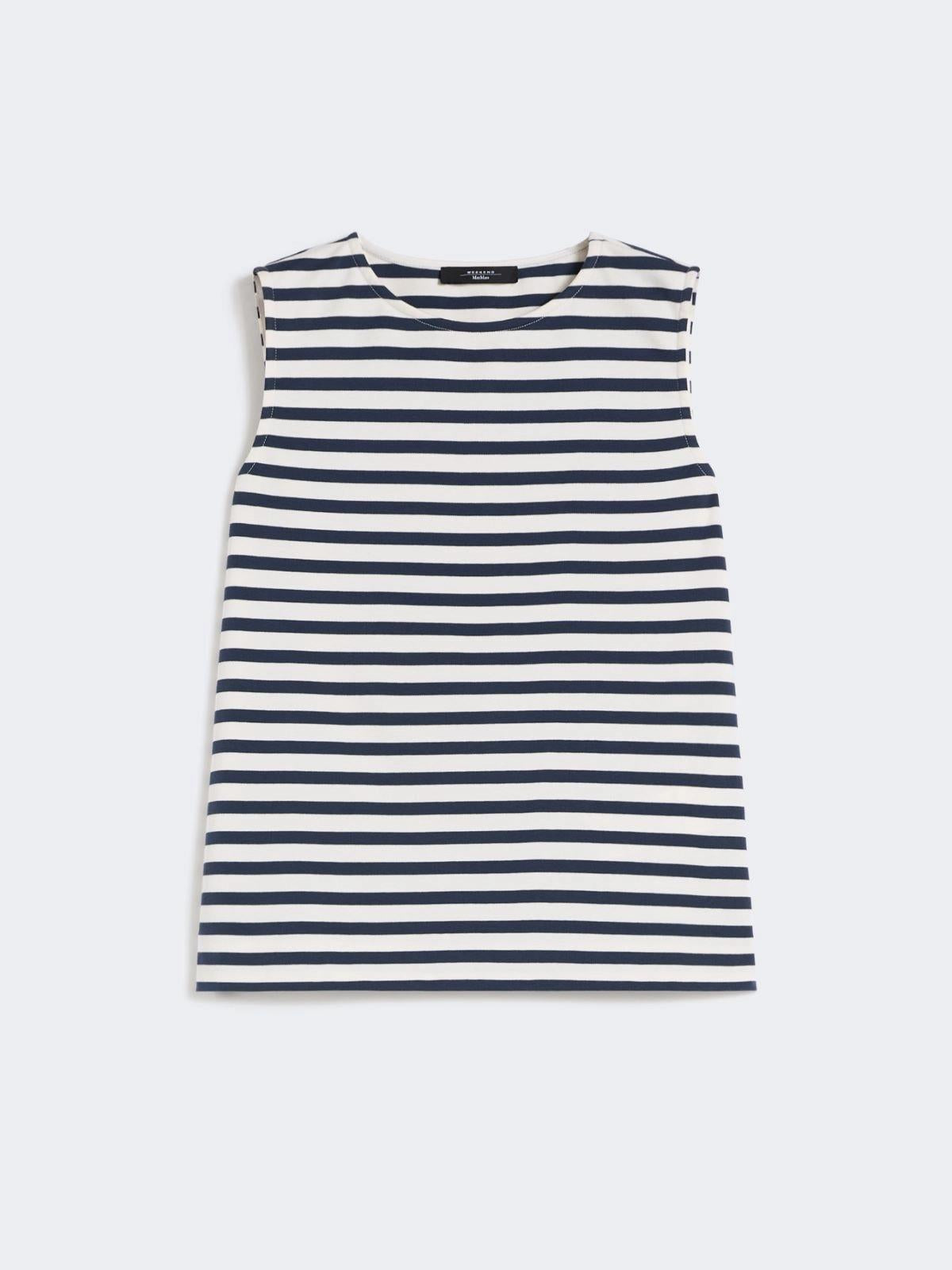 Top smanicato in jersey interlock - BLU<BR/> WKDMULTIH 011 WEEKEND 