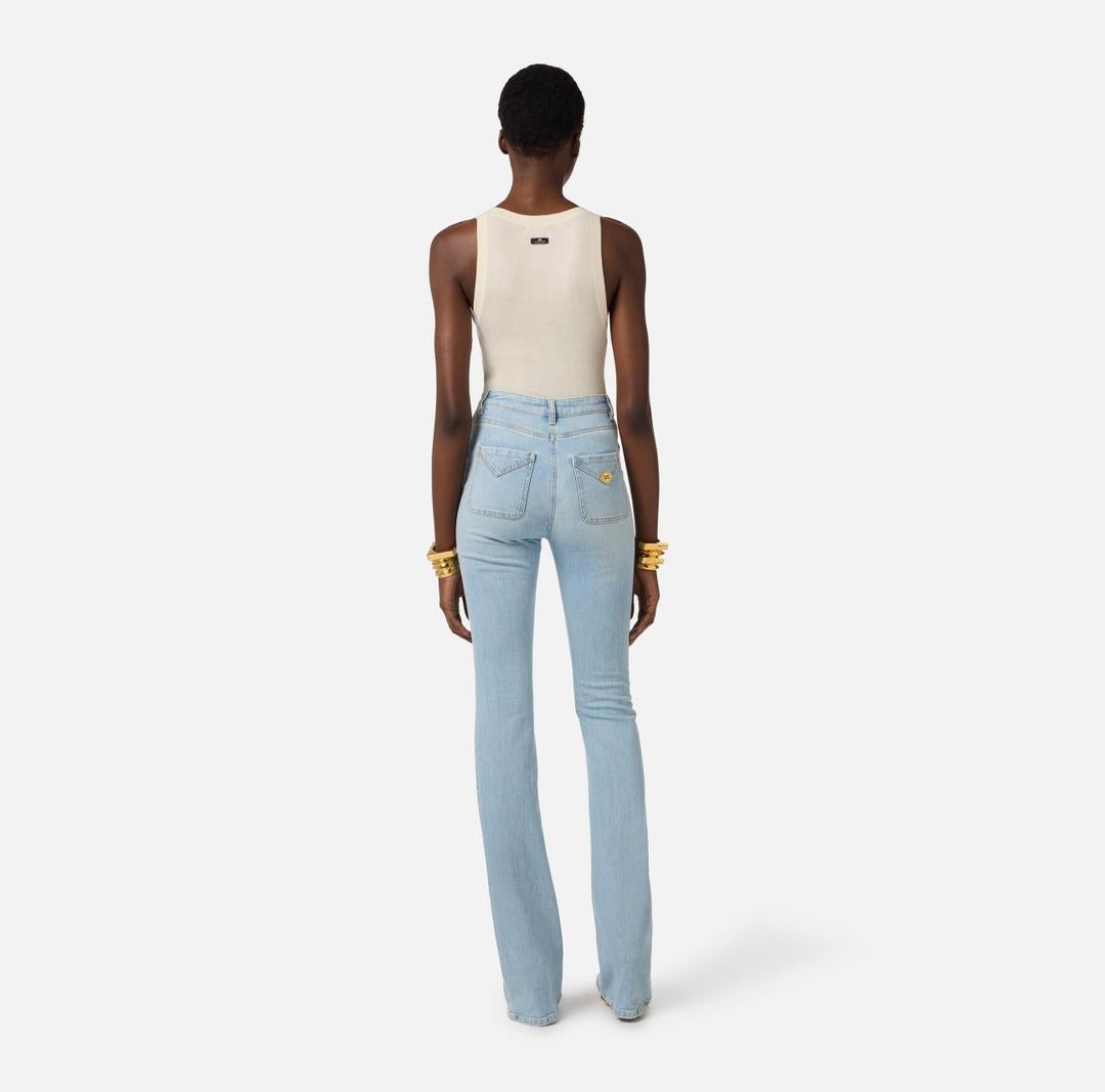 Jeans a zampetta con taschini PJ24N61E2 192 ELISABETTA FRANCHI 