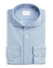 Camicia Collo francese Tinta Unita Armaturato Celeste scuro
