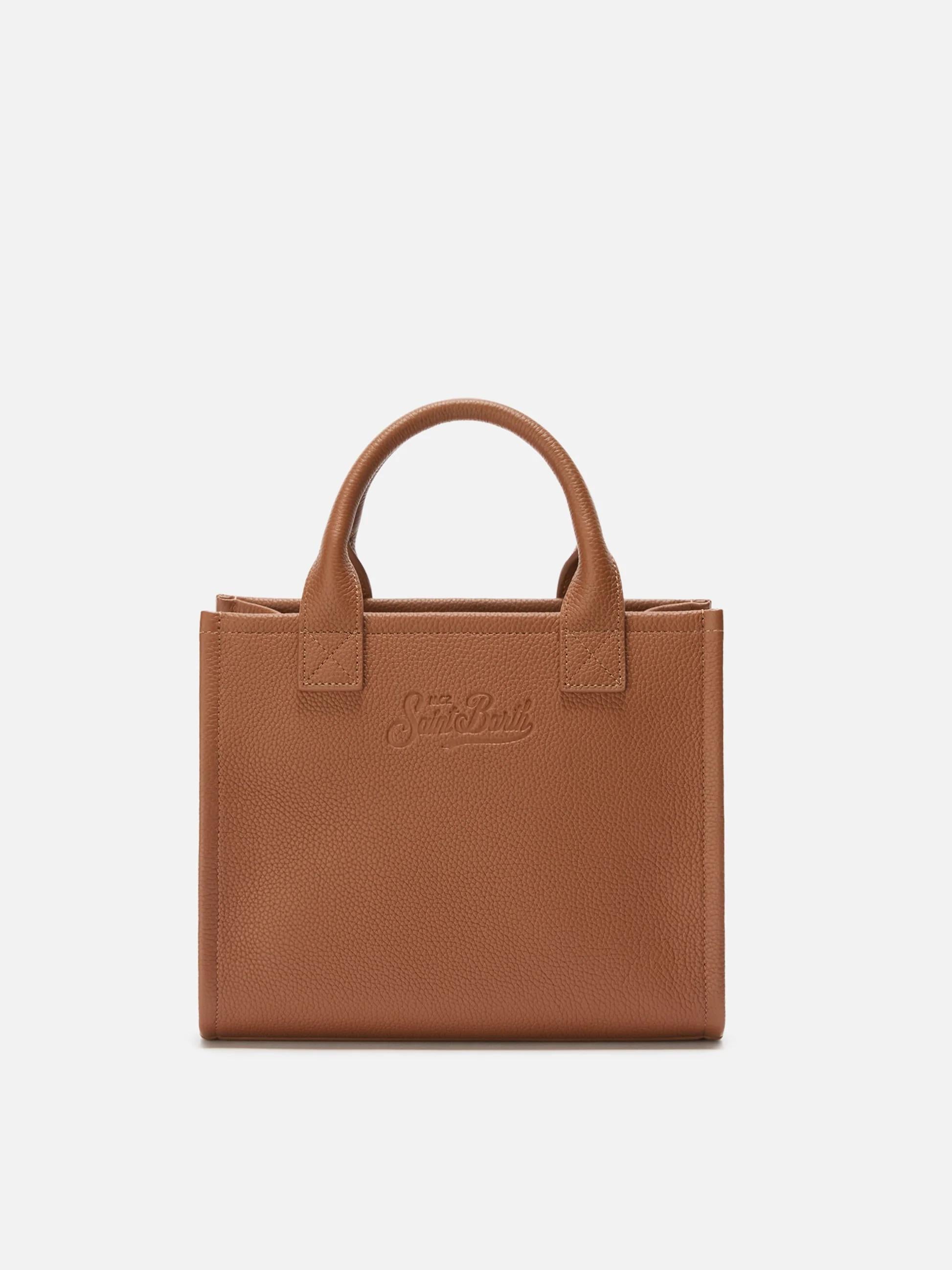 Borsa a spalla Vanity Bag Midi in pelle martellata cammello VANMD001 00532I MC2 SAINT BARTH 