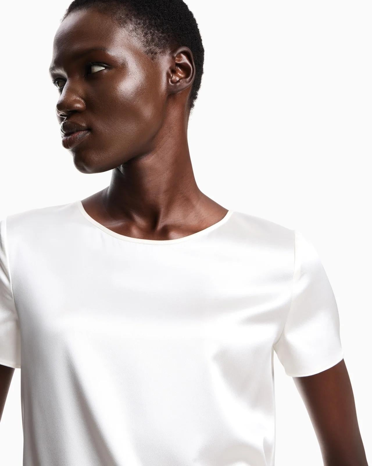 Blusa in raso di seta 8N2K152NXXZ 101 ARMANI 