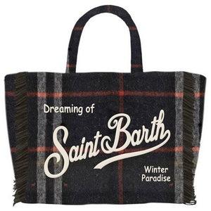 MC2 SAINT BARTH Borsa Colette Wool-Tartan Big Nero COL0029 03525I MC2 SAINT BARTH 