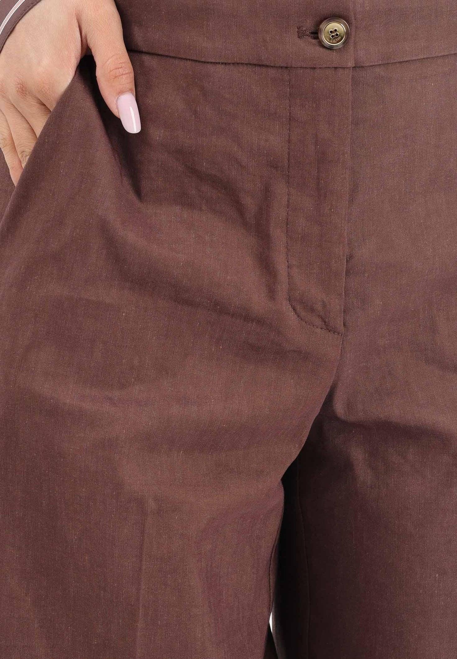 Pantalone elegante marrone da donna 104929A34I L78 PINKO 
