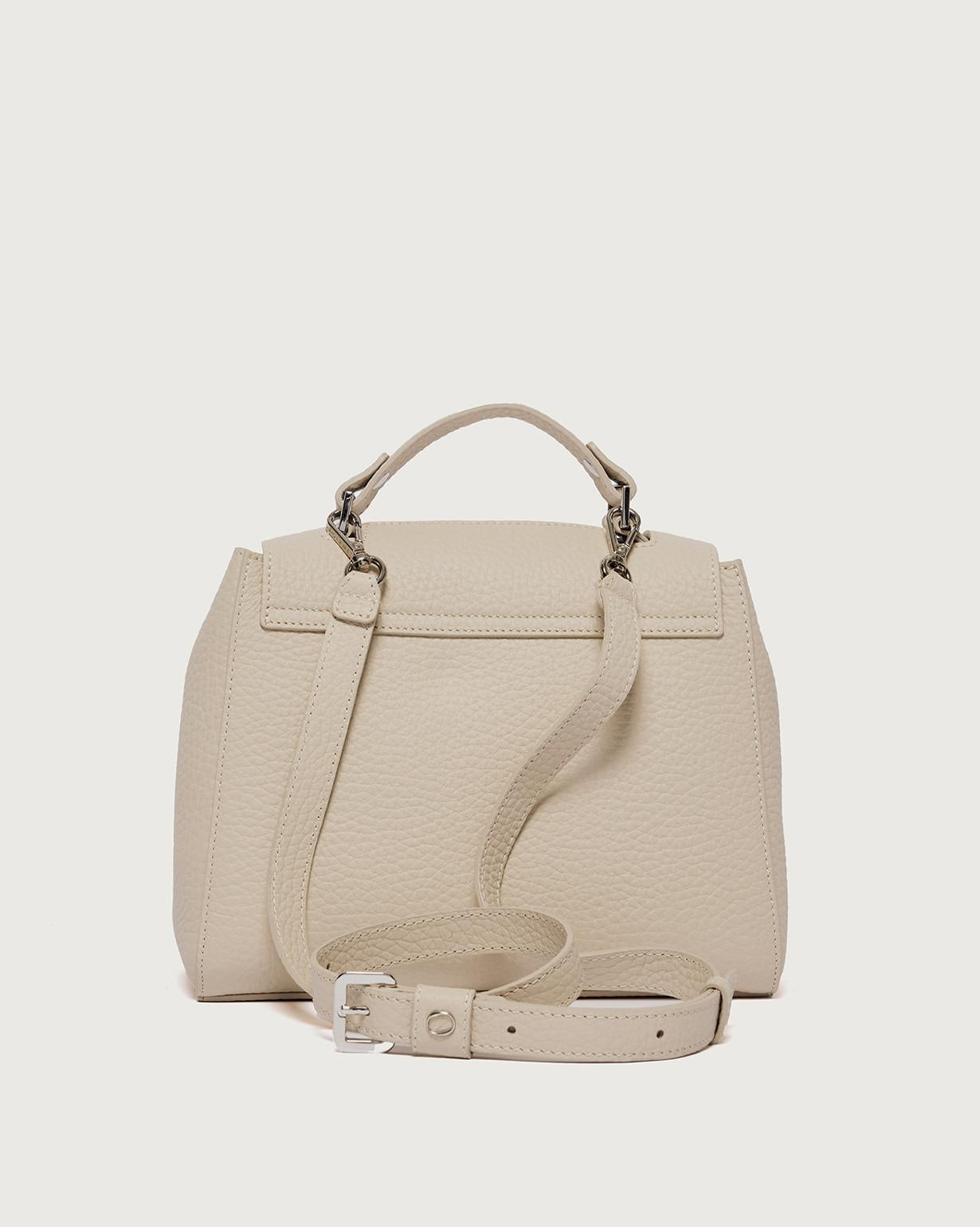 Borsa Sveva Soft Piccola a mano in pelle con tracolla<BR/> B01999SOF AVORIO ORCIANI 