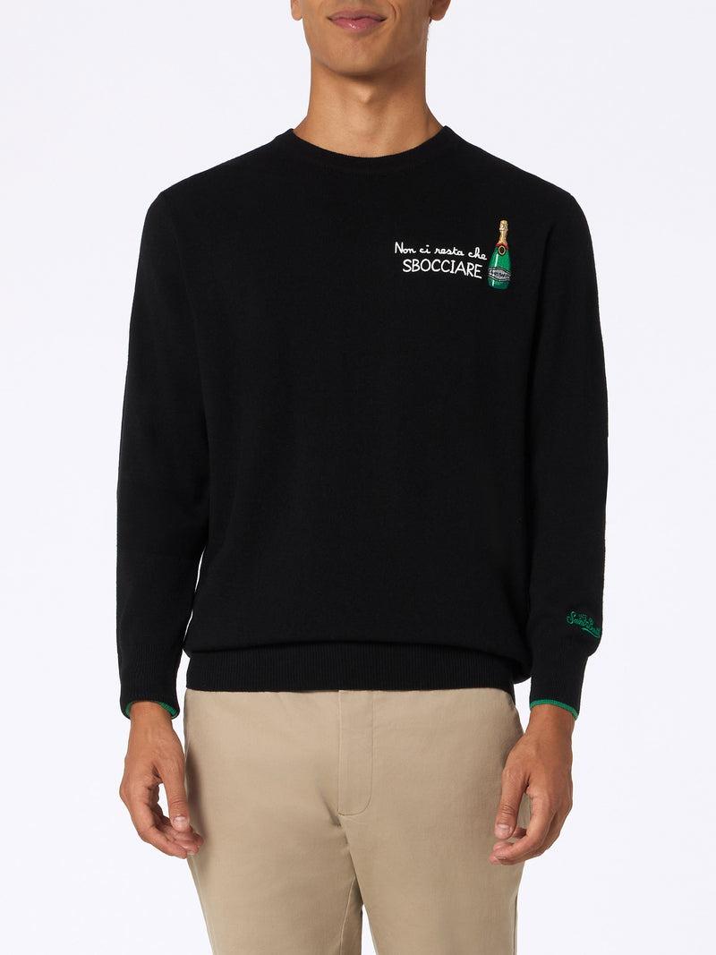 Maglione uomo in misto cashmere con scritta