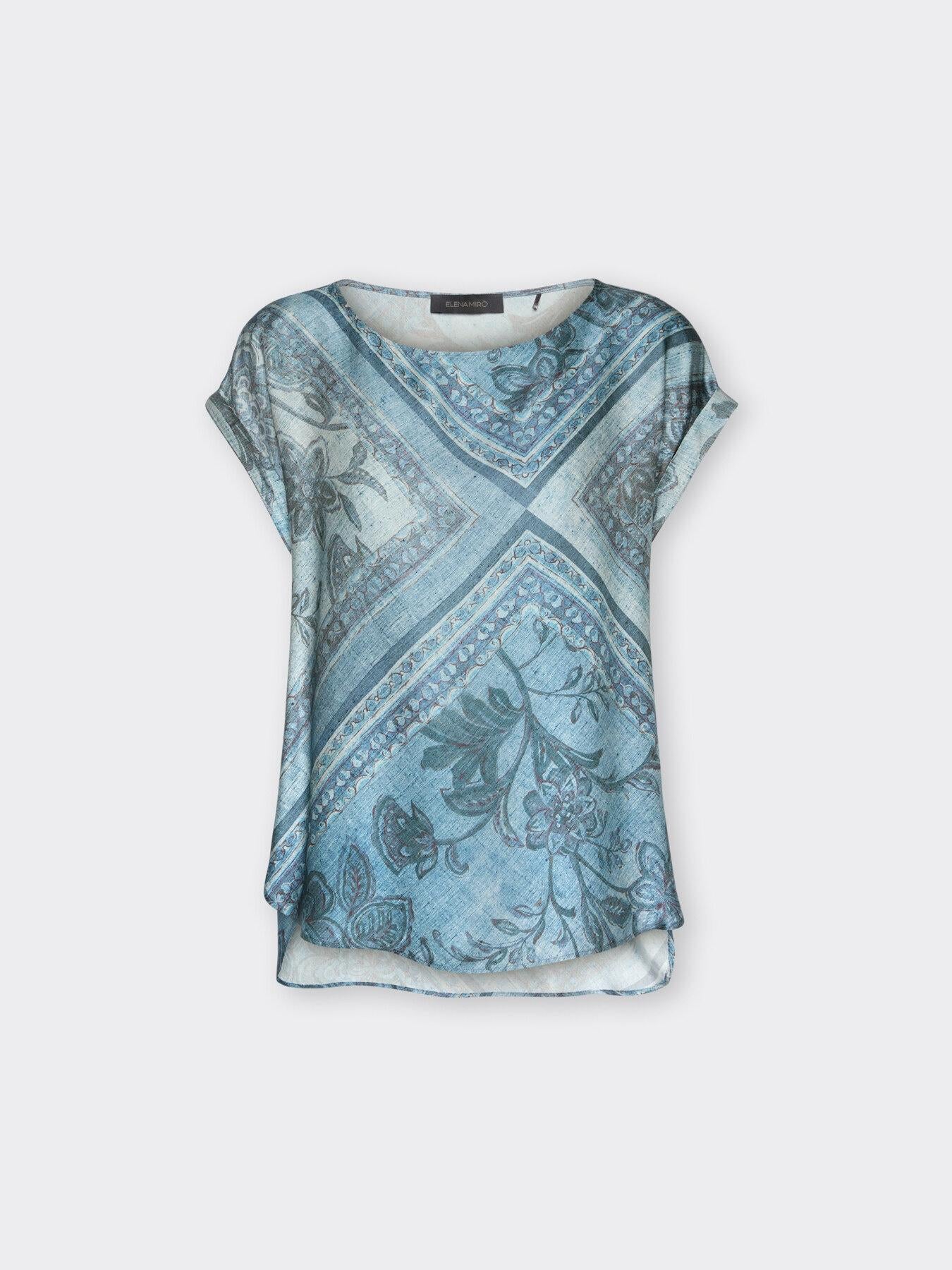Blusa raso viscosa stampata<BR/> 2005P000225N 01 ELENA MIRO 