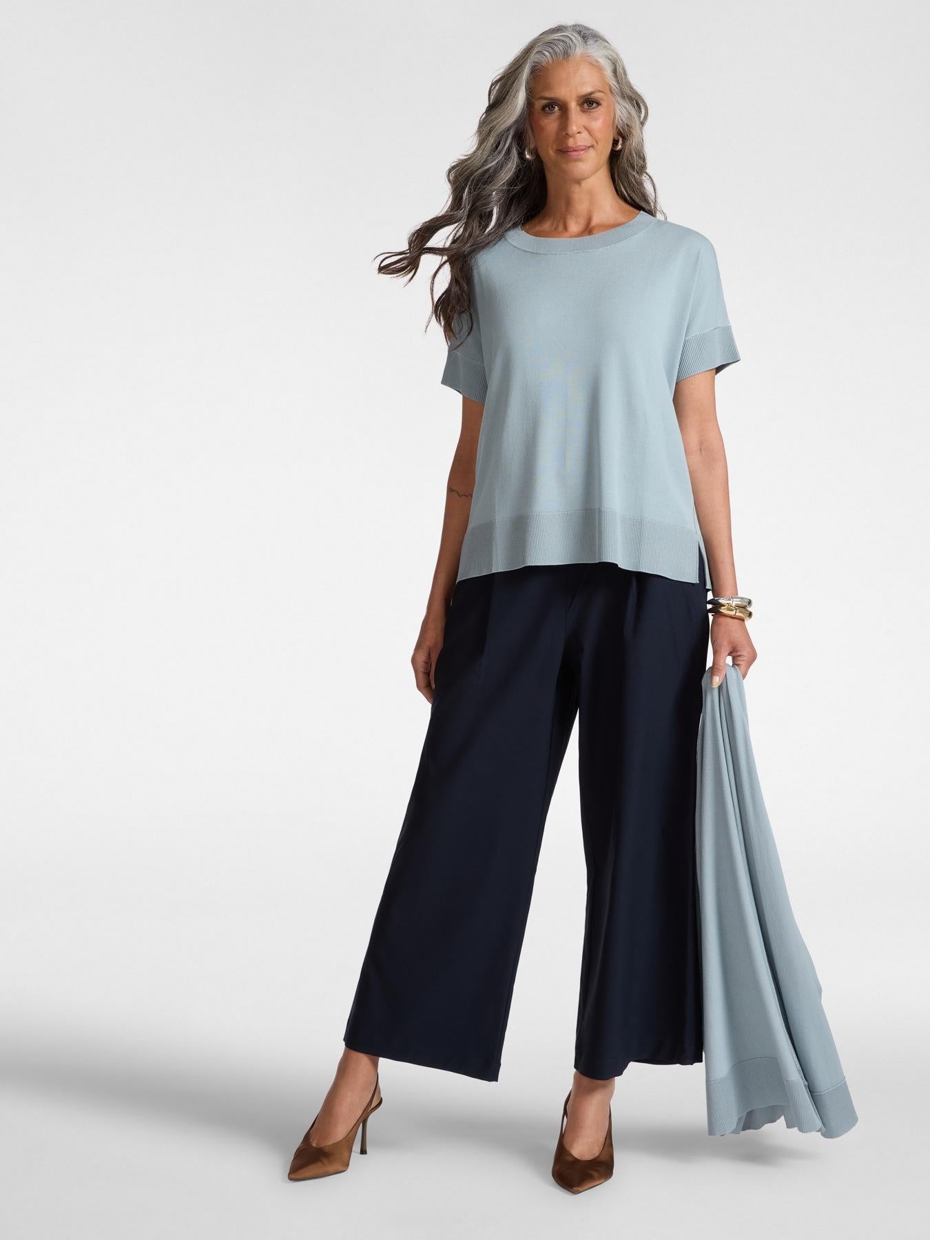 Maglia maniche corte misto viscosa<BR/> M606Z000748N A4 ELENA MIRO 