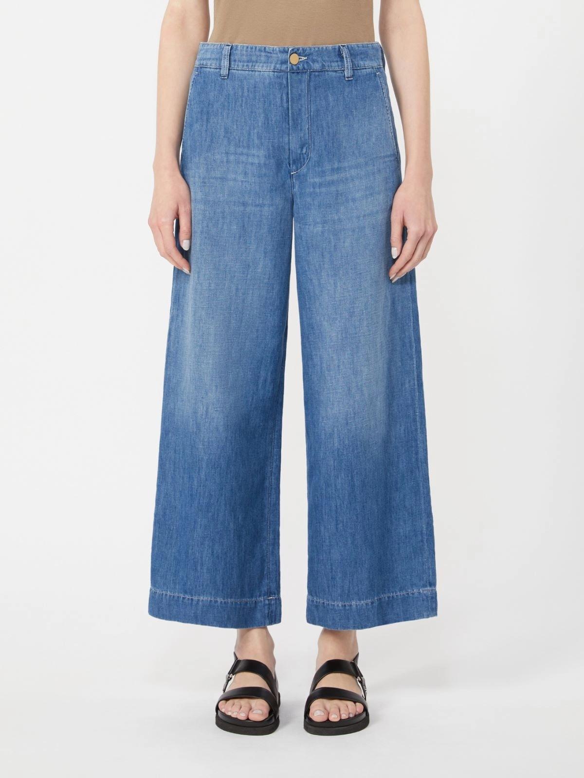 Pantalone in denim di cotone e lino - Blu SMMASTICE 001 S MAX MARA 
