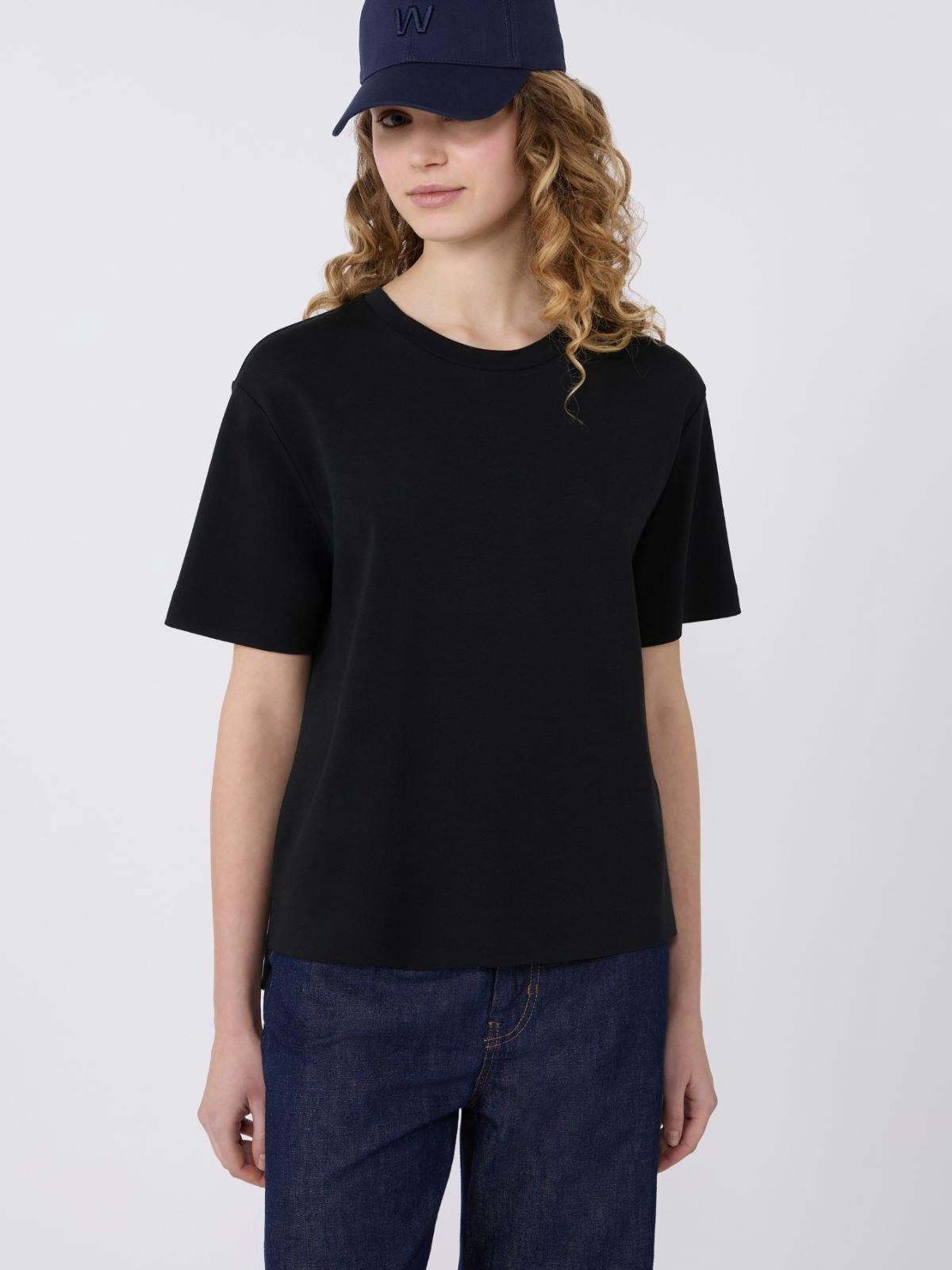 T-shirt boxy in jersey di cotone - Nero<BR/> WKDMULTID 012 WEEKEND 