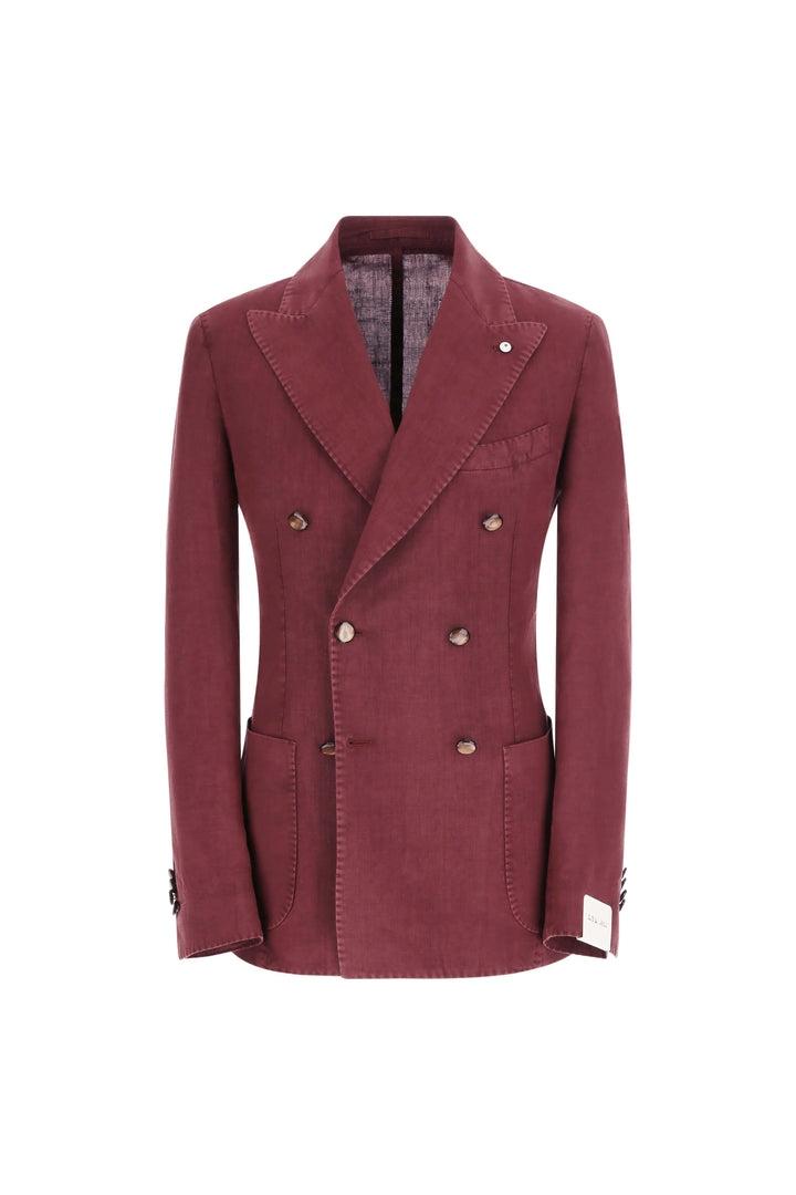 Giacca TOM tinto capo in lino borgogna<BR/> 2806 65165/1 LUBIAM 