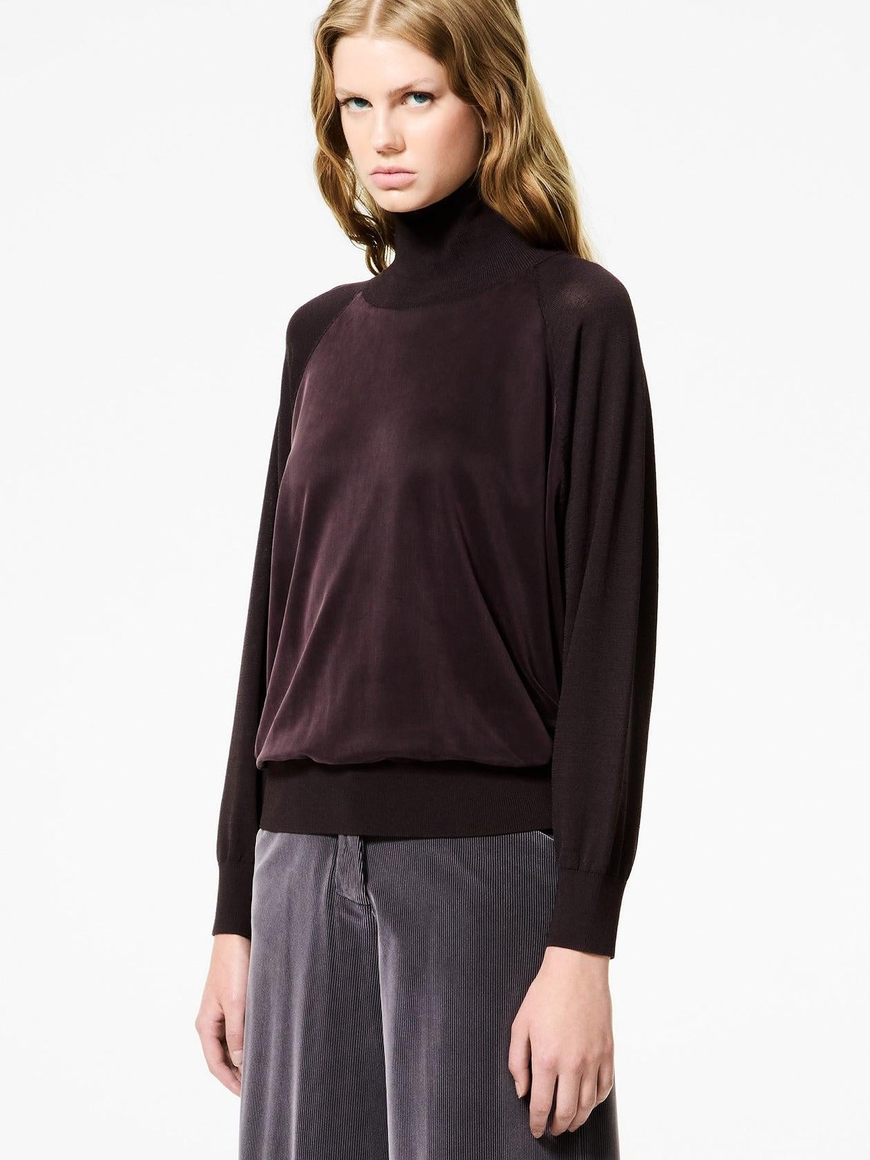 Cupro Turtleneck Wom Soft Knit<BR/> W25664 73 RRD 