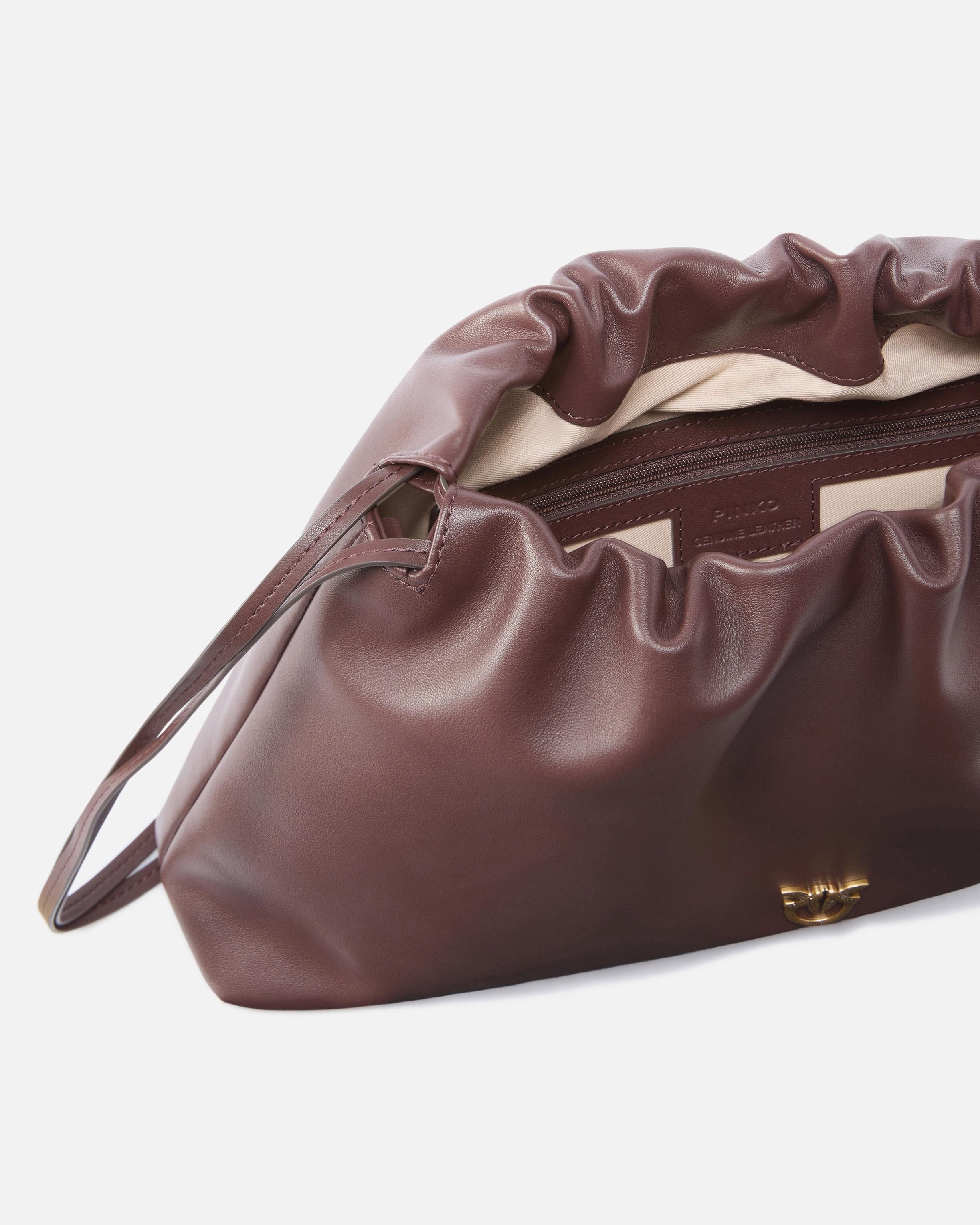 maxi clutch<BR/>Borsa Clutch a spalla grande in pelle con logo Love Birds<BR/><BR/> 105825A0QO LA7Q PINKO 