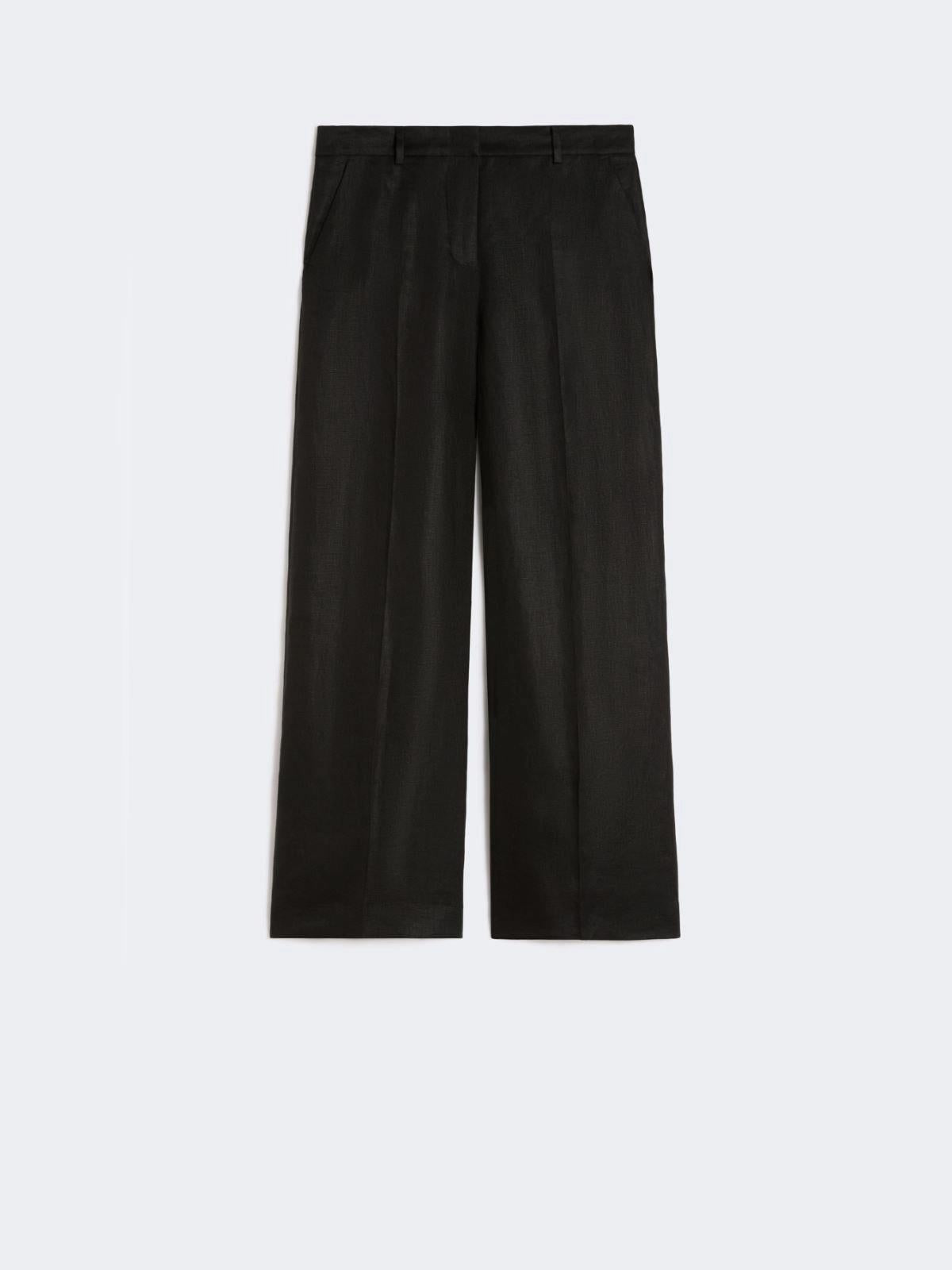 Pantalone in canvas di lino - NERO<BR/> WKDMALIZIA 007 WEEKEND 
