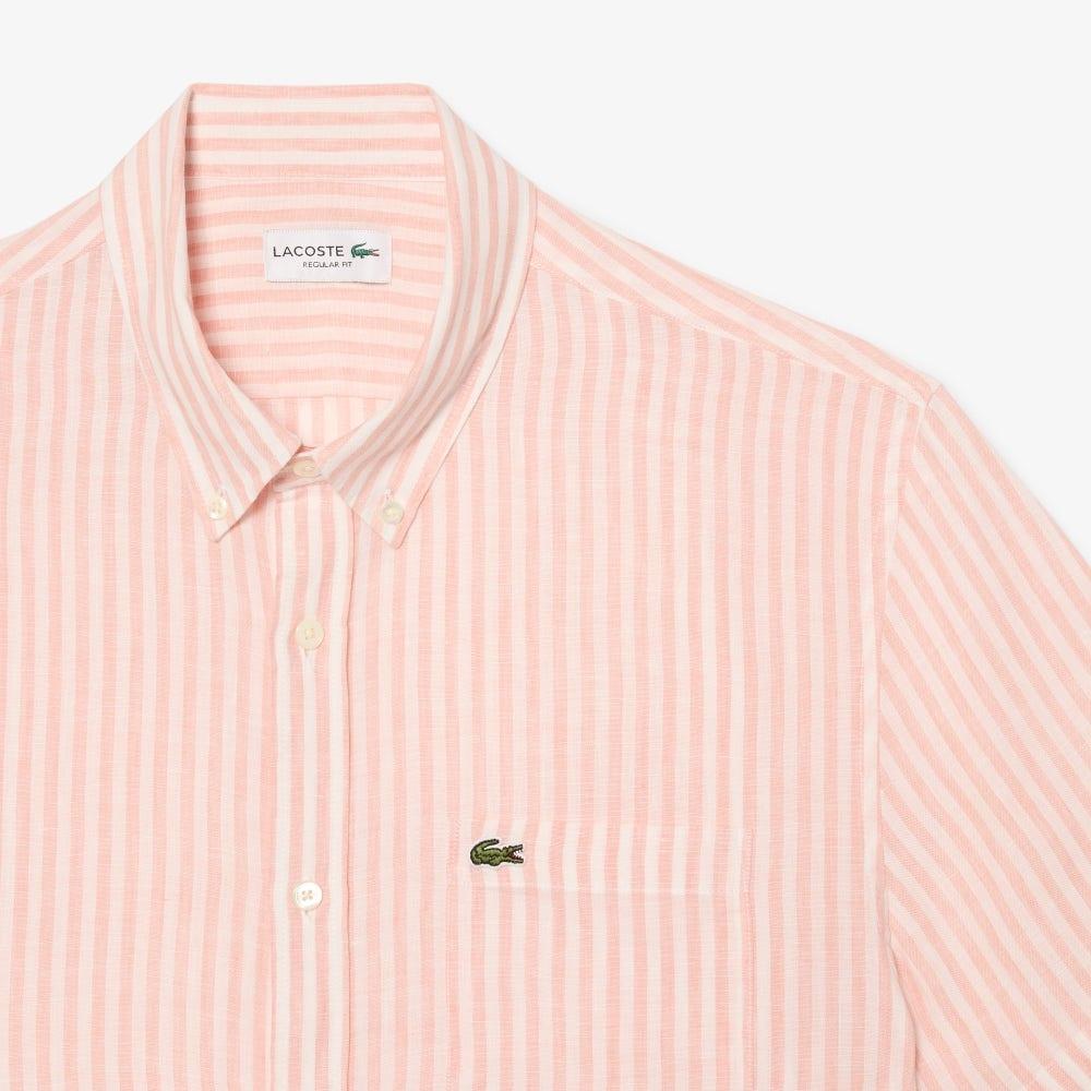 Camicia in lino a maniche corte CH8061 TIM LACOSTE 