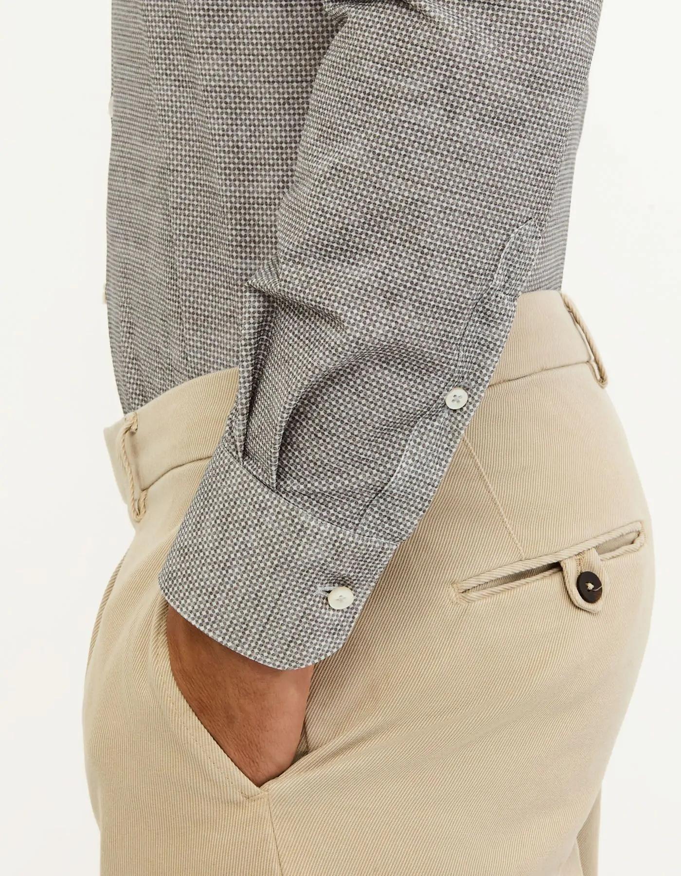 Camicia Collo francese piccolo Fantasia Armaturato Grigio<BR/> ACT53191630 001 XACUS 