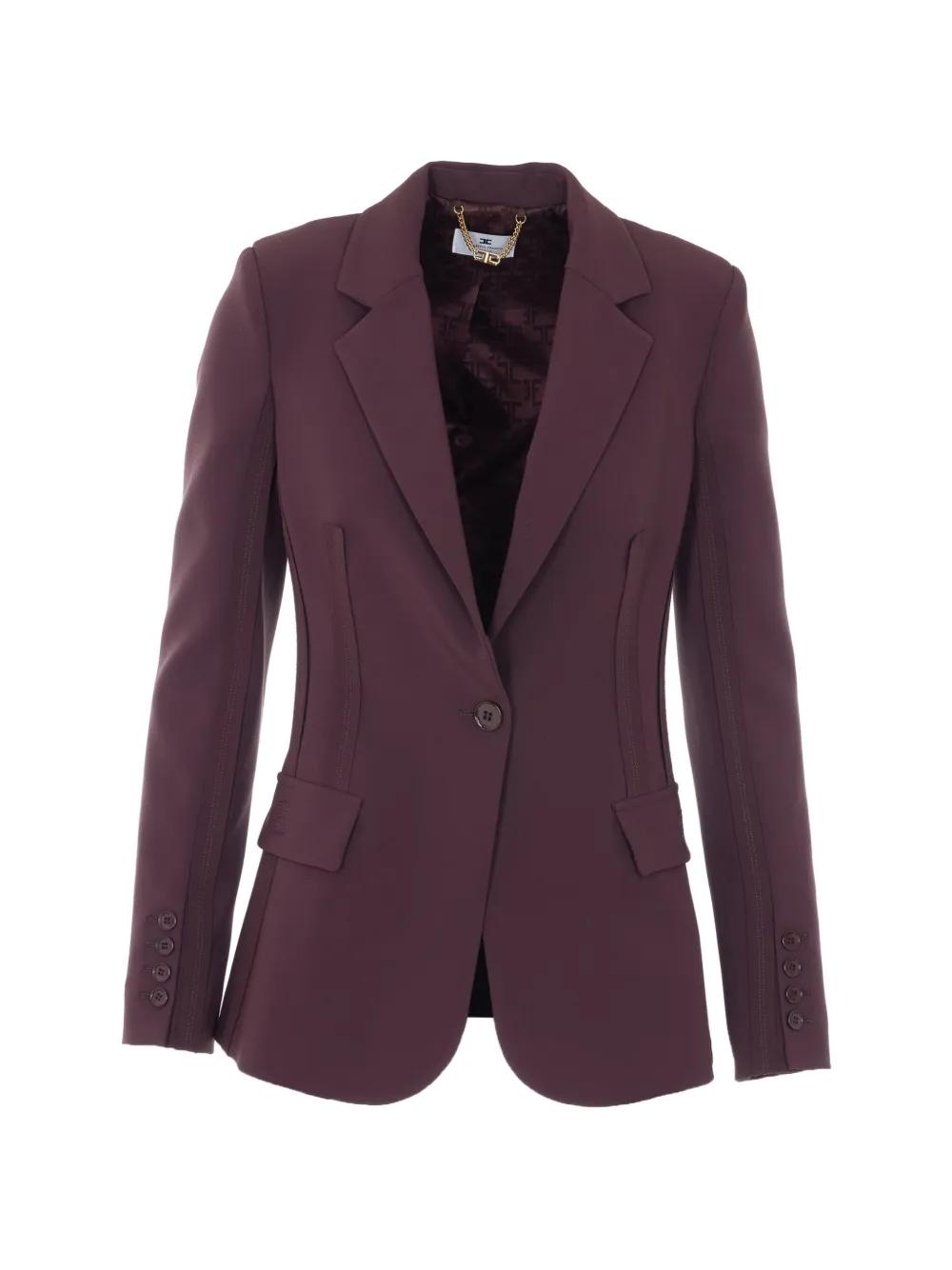 Giacca in doppio crêpe stretch con motivi a taglio vivo GI21661E2 644 ELISABETTA FRANCHI 
