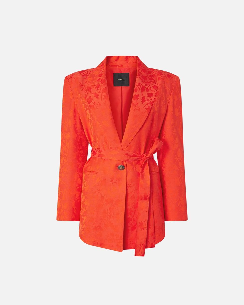 Giacca kimono in jacquard floreale<BR/> 106800A3AN A99 PINKO 