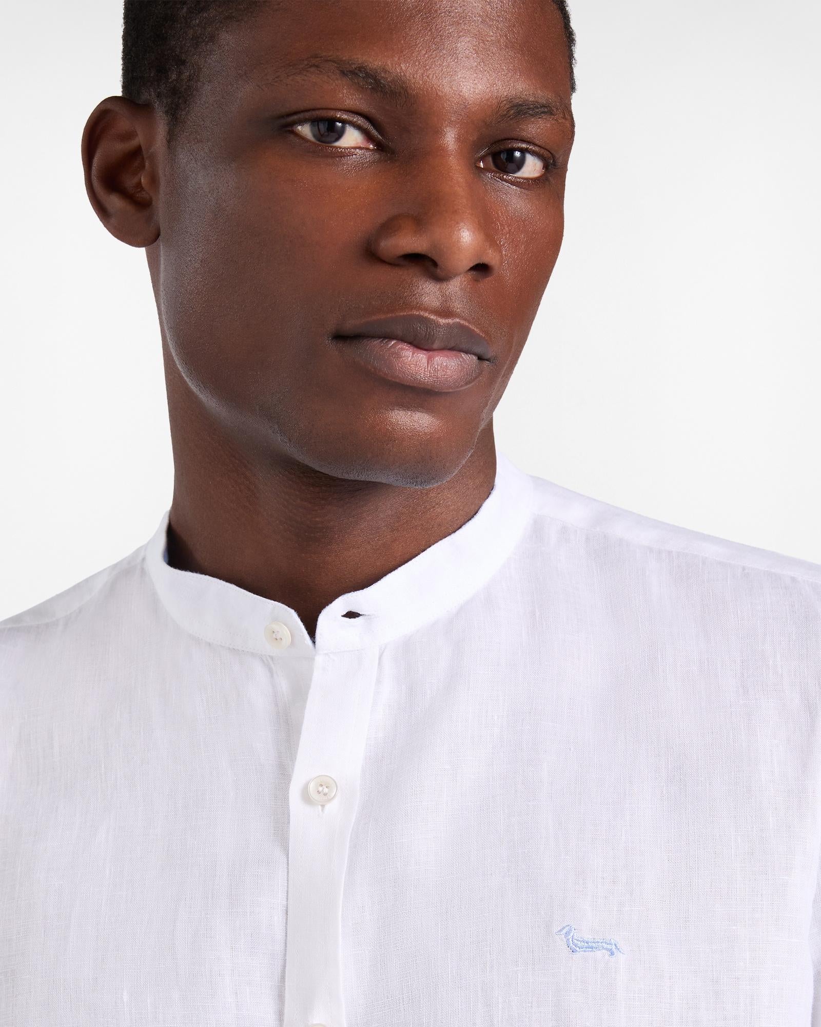 Camicia in lino collo coreana<BR/> CRQ029010883O 100 HARMONT & BLAINE 