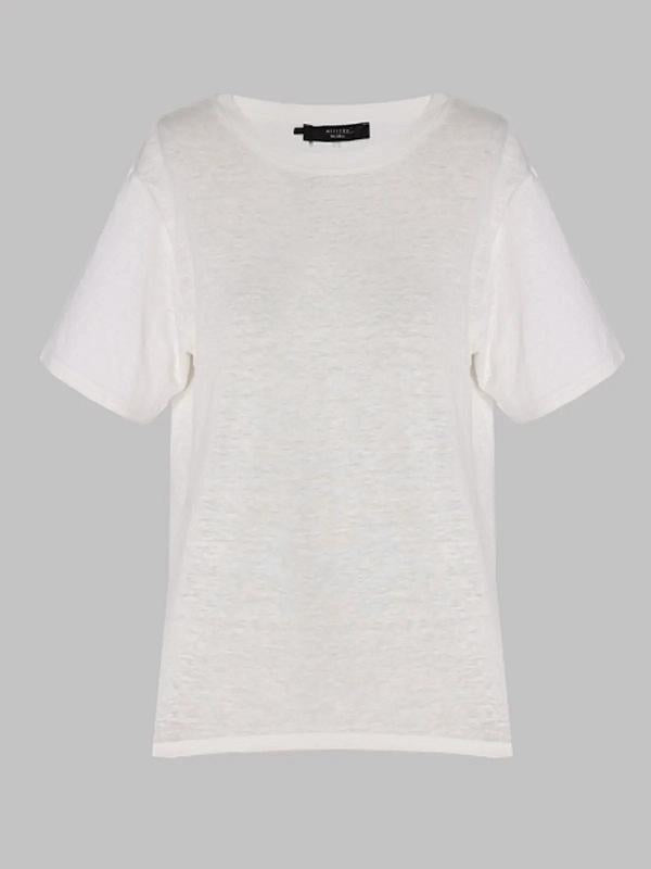 T-shirt basic in jersey di lino stretch WKDPELOTA 001 WEEKEND 
