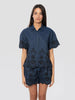 MC2 SAINT BARTH Camicia Chambray in Denim con Ricami Blu