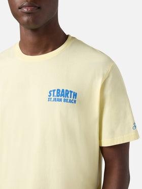 T-shirt Portland gialla con illustrazione St. Jean Beach<BR/> PRL0002 00318L MC2 SAINT BARTH 