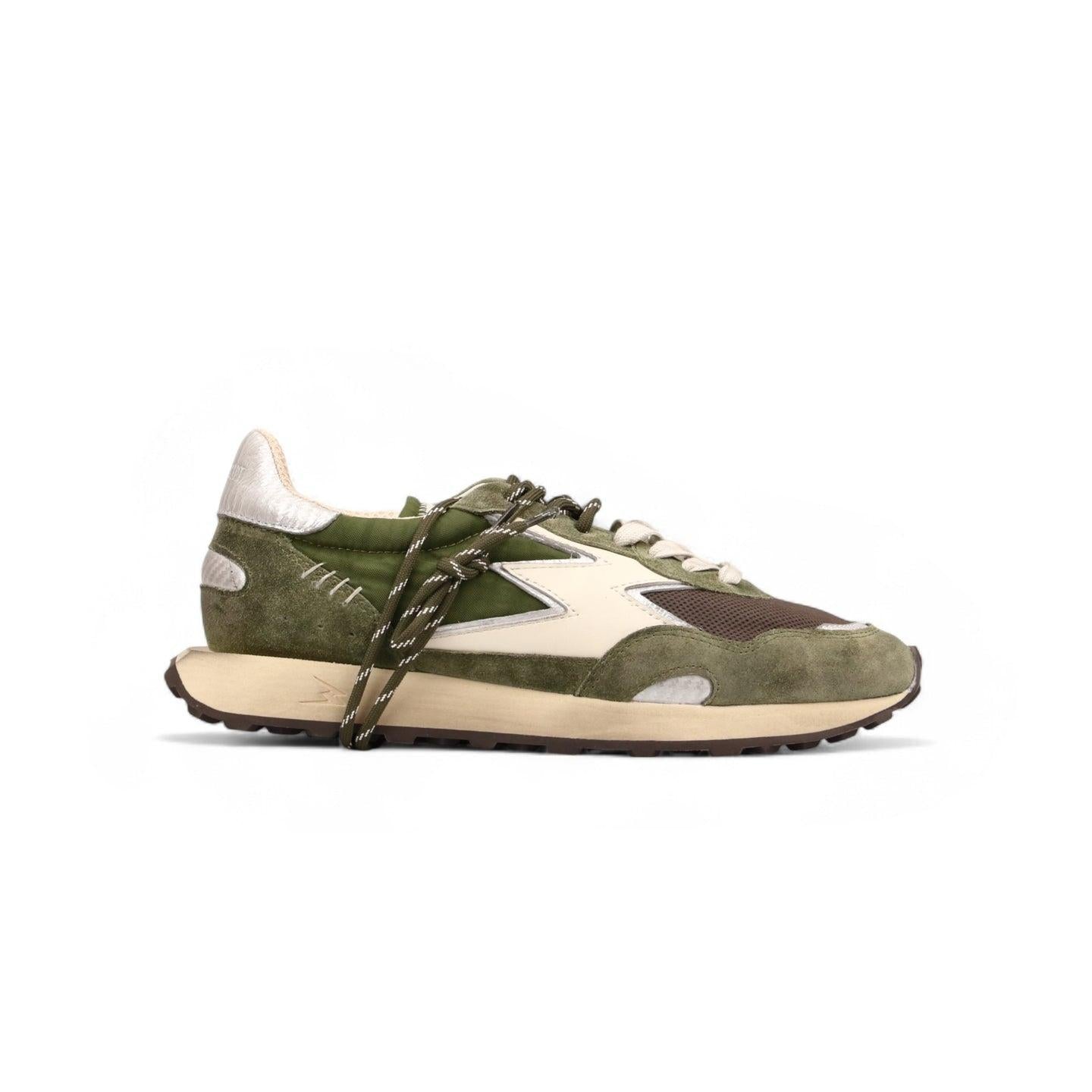 Sneaker Hype Militare e Silver<BR/> HY226 MILITARY MOACONCEPT 
