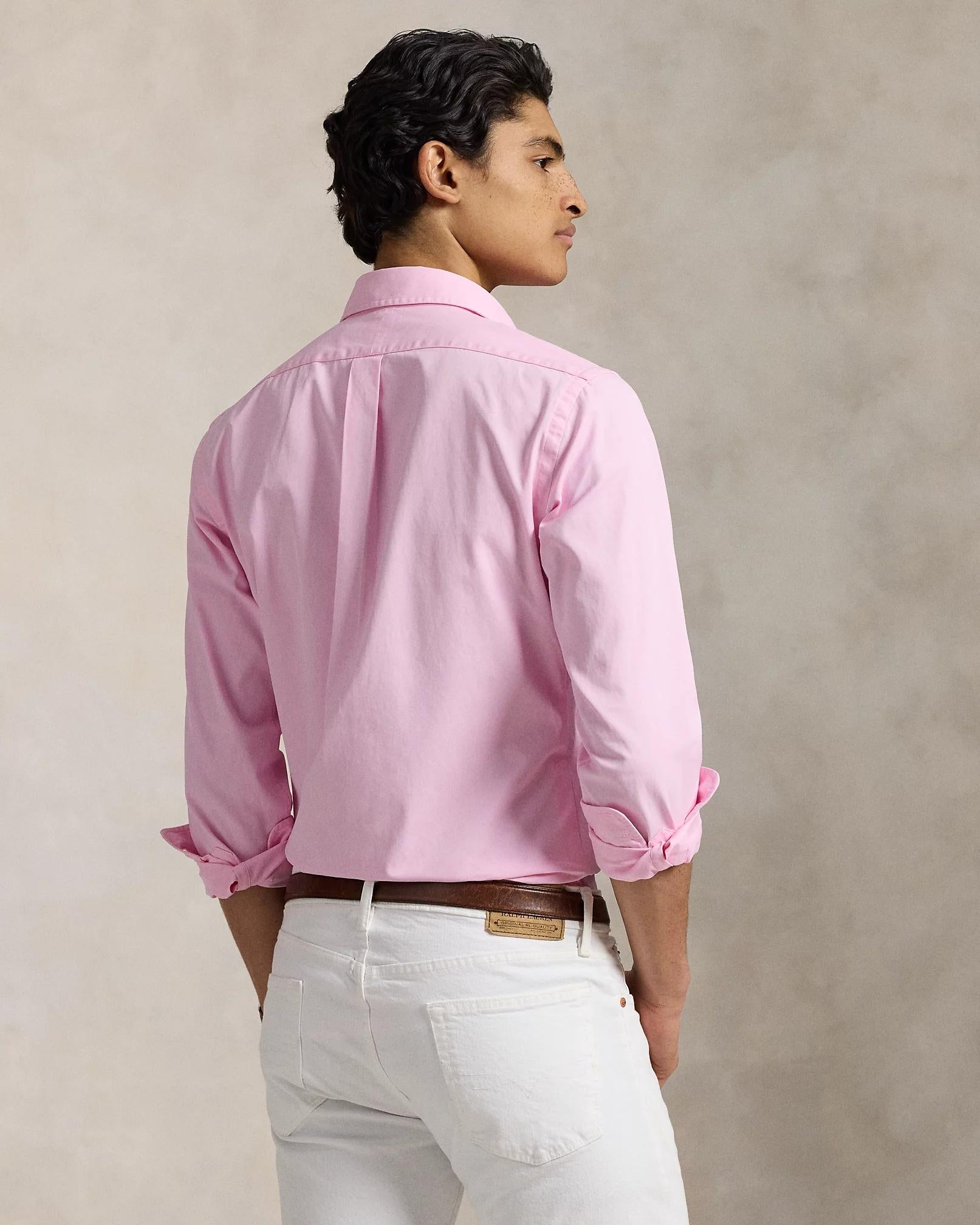 Camicia in twill Custom-Fit<BR/> 710937993 016 RALPH LAUREN 